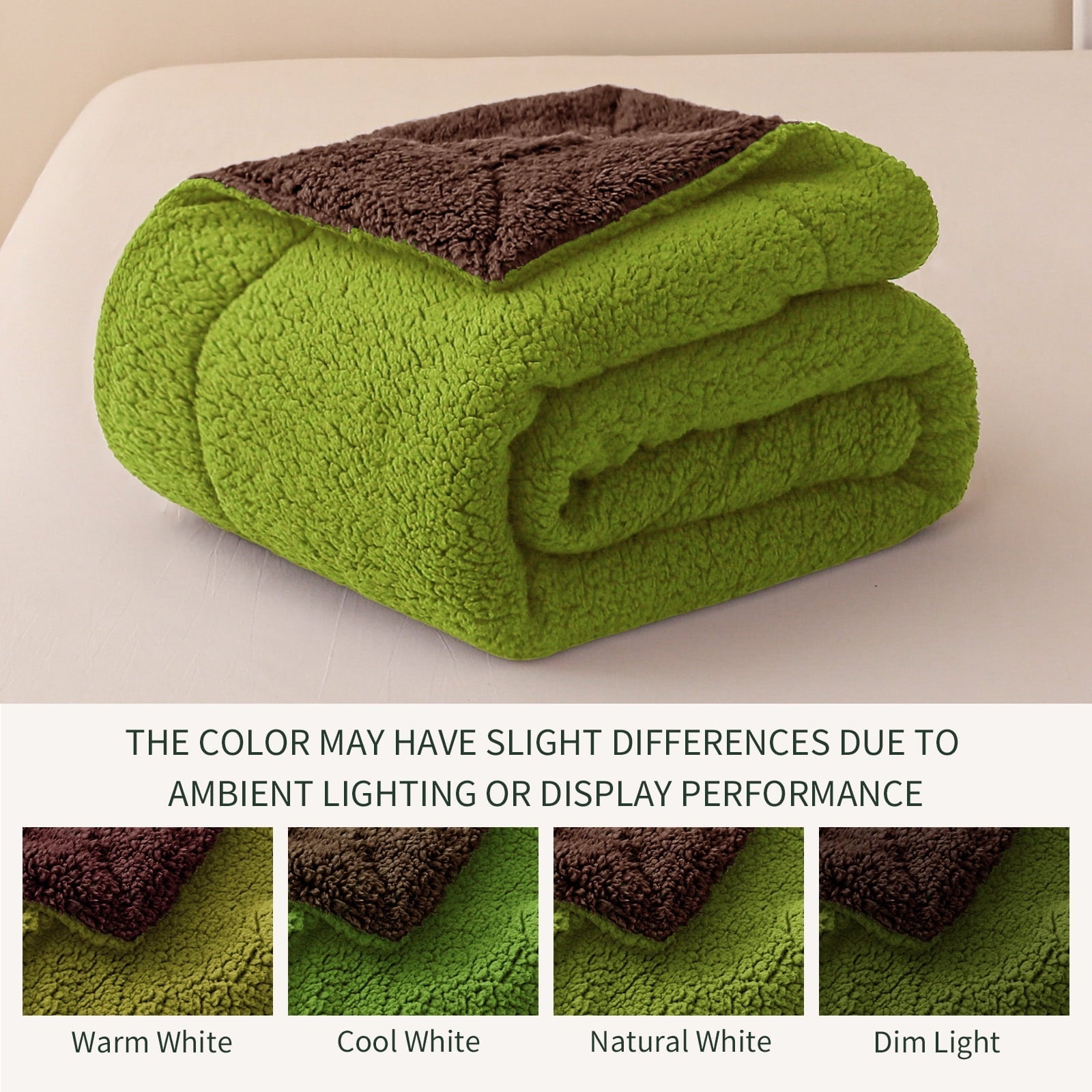 Decorative Knitted Reversible Sherpa Fleece Throw Blanket for Couch, Soft Plush Blanket for Bed Sofa, Warm Fluffy Blankets for All Seaso... - Super Soft Reversible Sherpa Flannel Blanket Detail