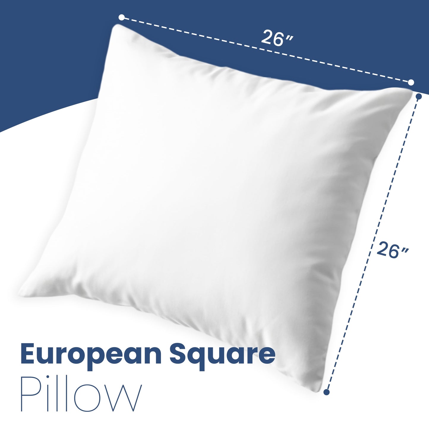 Orthopedic Support Down Alternative White Euro Pillow Insert 26x26 – Soft & Durable - Orthopedic Shredded Foam Bed Pillow Set Detail
