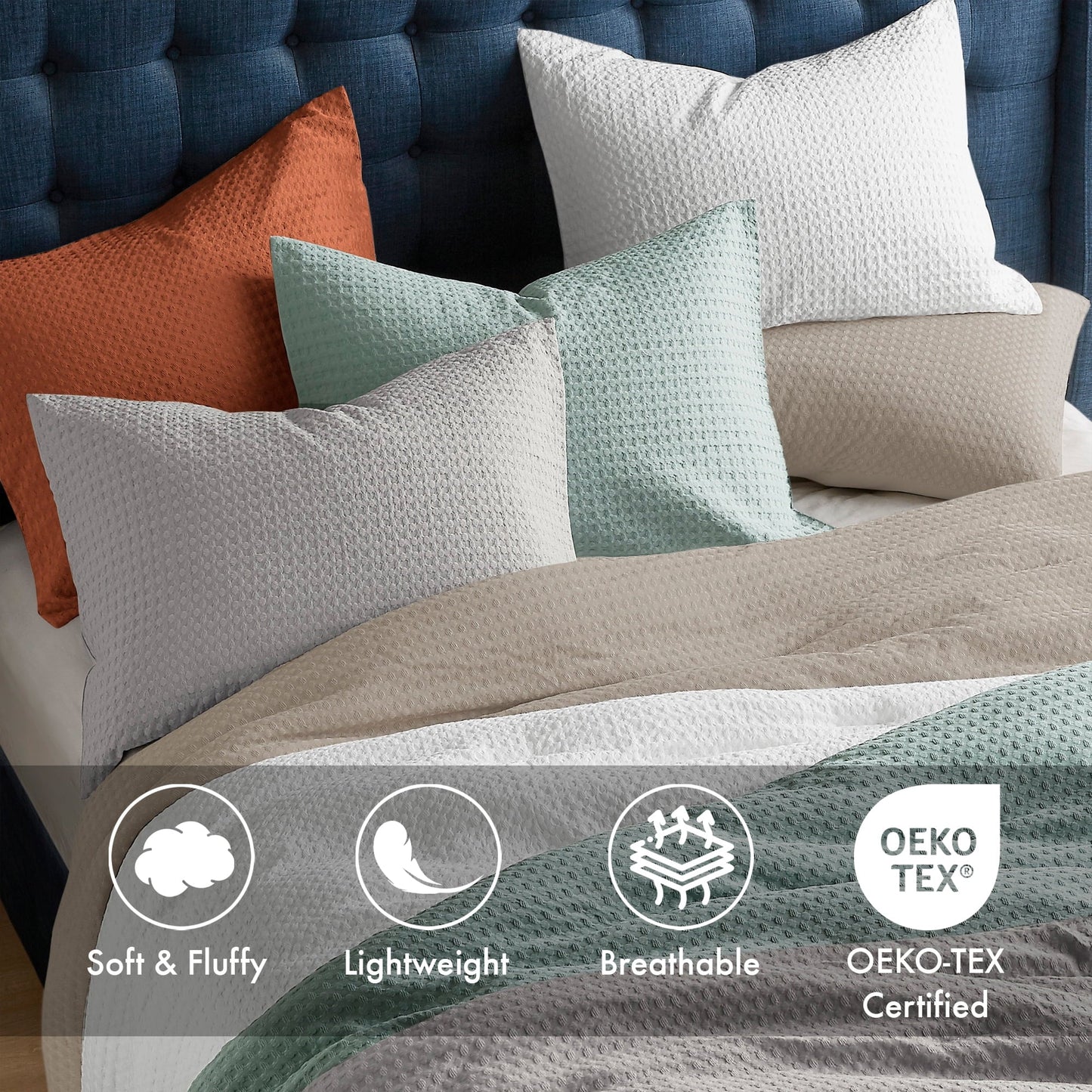 Luxurious Quilted Comforter Sets Twin/Twin-XL, 2 Piece Soft Bedding Sets, Off-White Comforter Bed Set with Pillow Shams - Cloud-Like Soft Lightweight Bed Comforter Detail