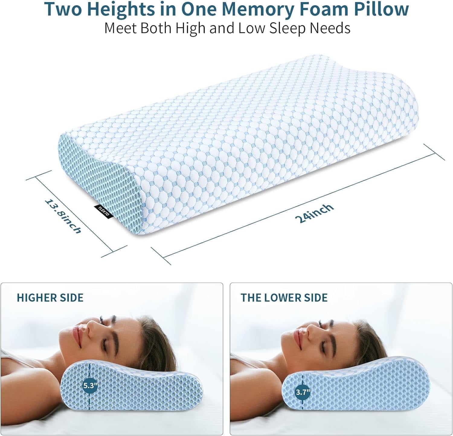 Hotel Collection for Neck Pain Relief, Contour Memory Foam s for Sleeping, Odorless Ergonomic Adjustable Orthopedic Cooling Bed Neck S... - Decorative Throw Pillow Cushion for Sofa & Bed Detail