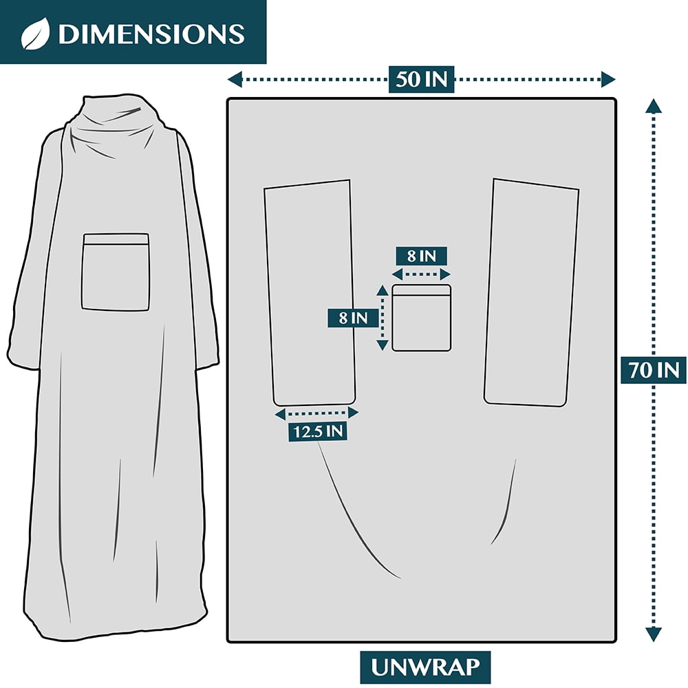 Decorative Knitted Wearable Blanket with Sleeves for Adult Women Men, Cozy Fleece Warm Wrap Throw Blanket with Arms, Pocket, Gifts for C... - Luxury Knitted Decorative Throw Blanket with Fringes Detail