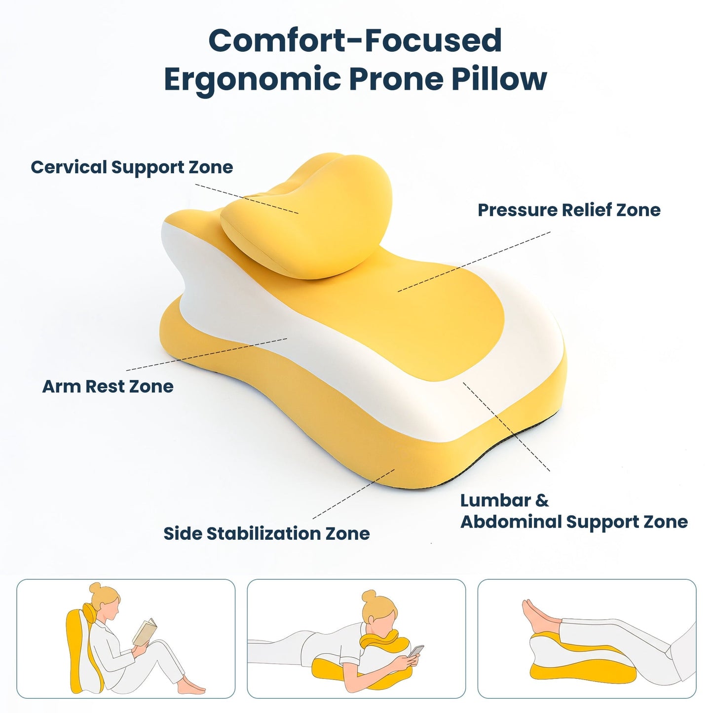 Ergonomic Memory Foam Memory Foam Reading Pillow, Multi-Position Support Bed Pillow for Petite Adults, Reading Tools, Fun Couple Pillows Pr... - Hotel Quality Plush Sleeping Pillows Detail