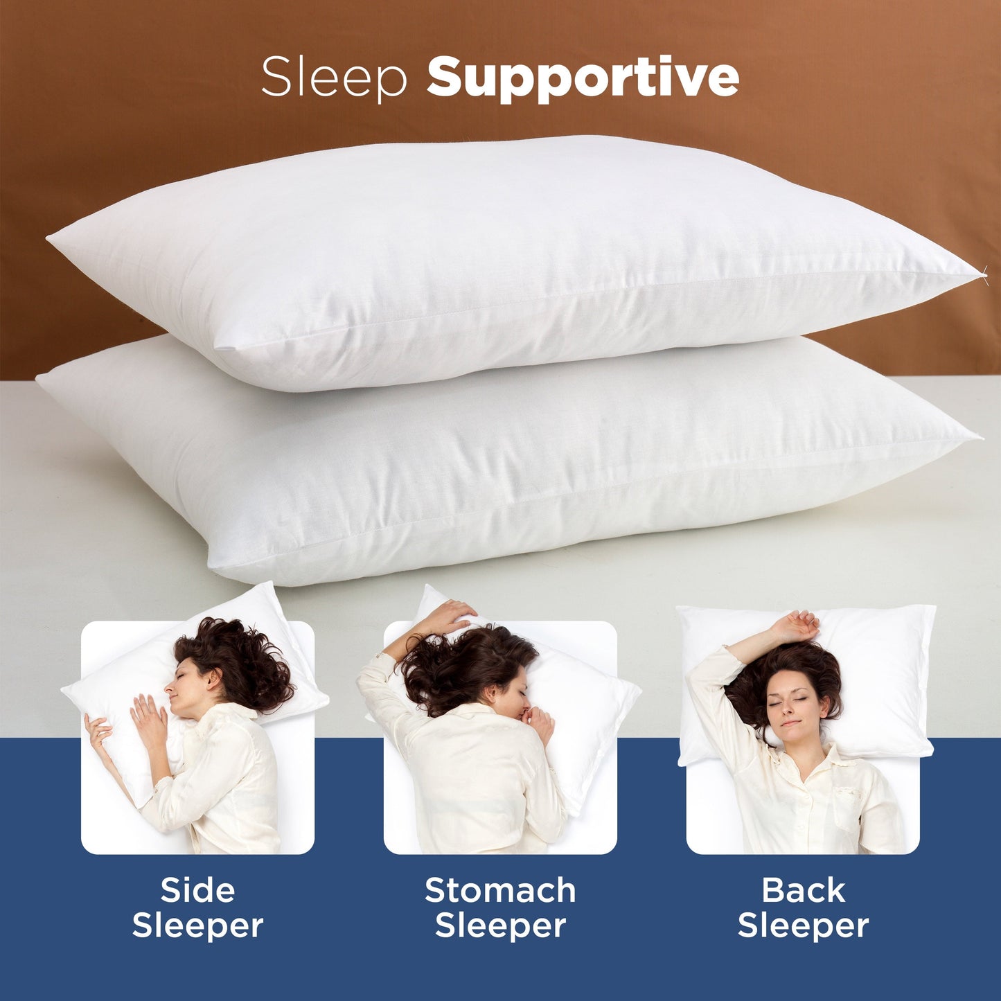Fluffy Shredded 2-Pack Down Alternative White Bed Pillows, Standard - Ergonomic Memory Foam Pillow for Neck Pain Support Detail