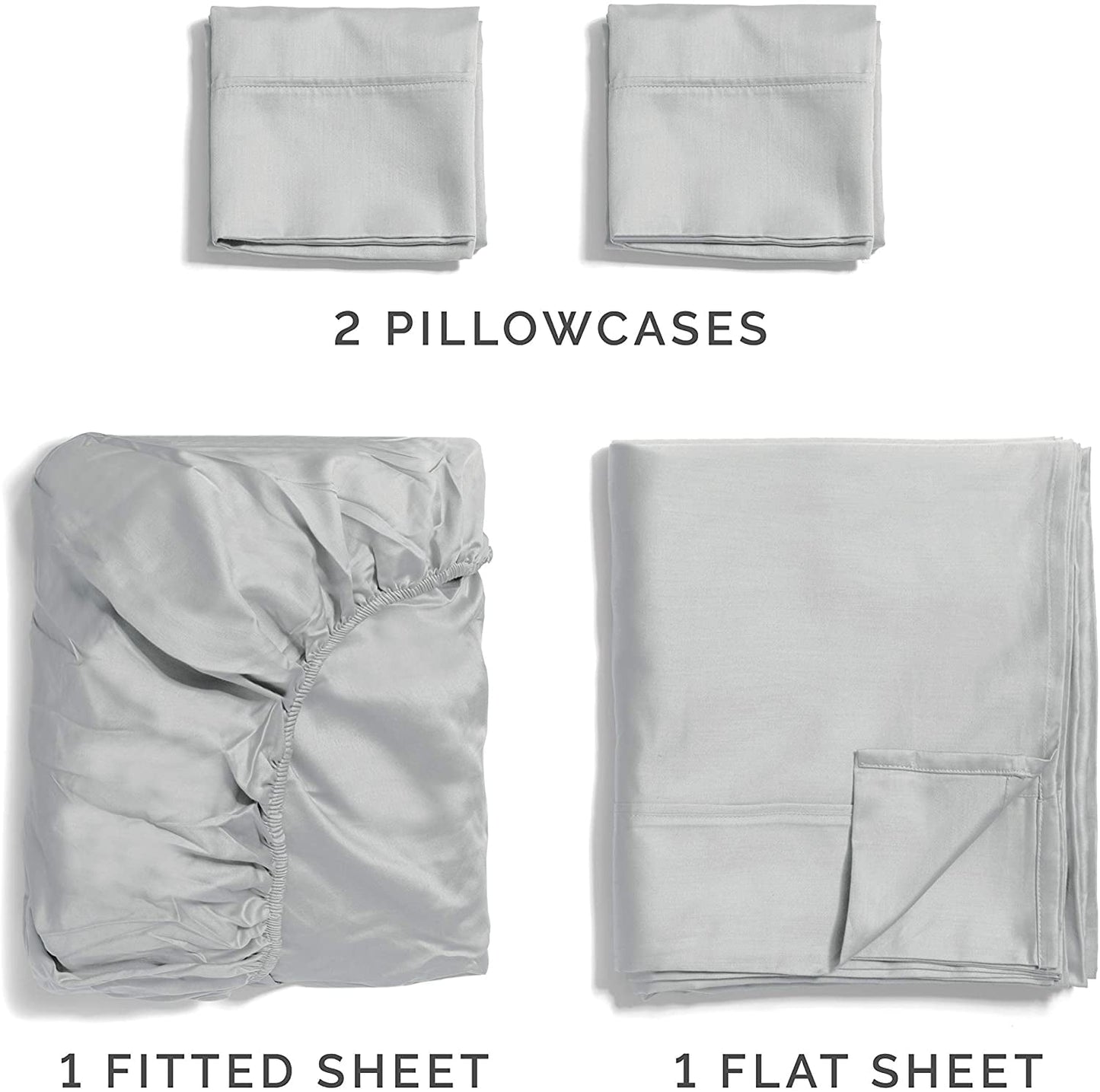 Ultra-Soft 4-Piece 400 Thread Count Cotton Sheet Set - King Size 100% Cotton Sateen Bed Sheets Fits 18"-24" Mattresse... - Luxury Bed Sheet Set with Deep Pockets Detail