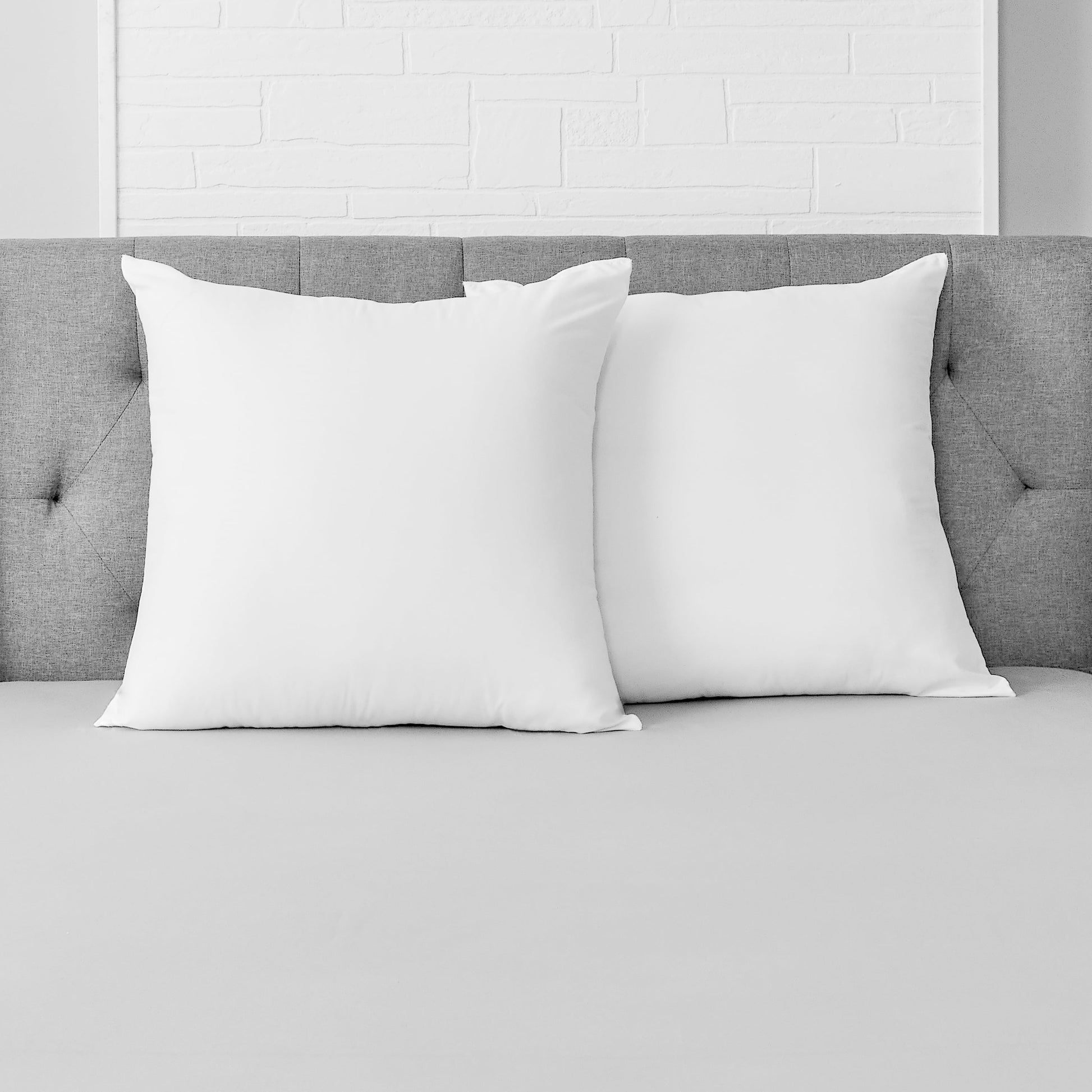 Fluffy Shredded Cotton Euro Throw Pillow, 26" x 26", White- Allergy Defense Fabric - Hotel Quality Plush Sleeping Pillows Detail