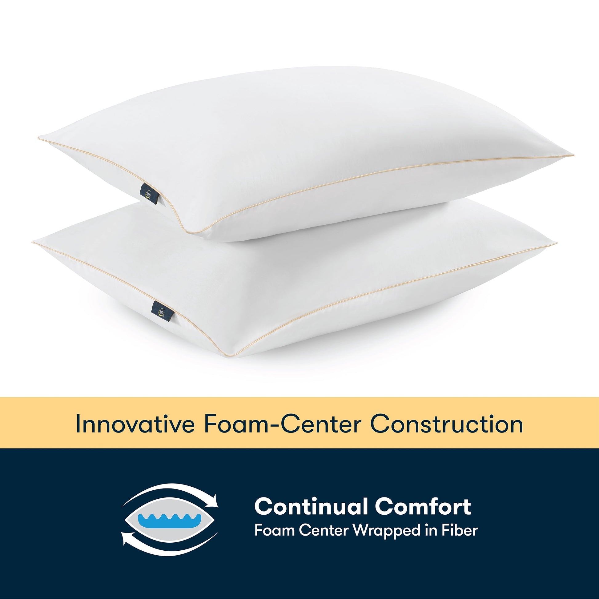 Decorative Plump pedic Bounce Back Standard/Queen Bed Pillow, Hypoallergenic Fill - Orthopedic Shredded Foam Bed Pillow Set Detail