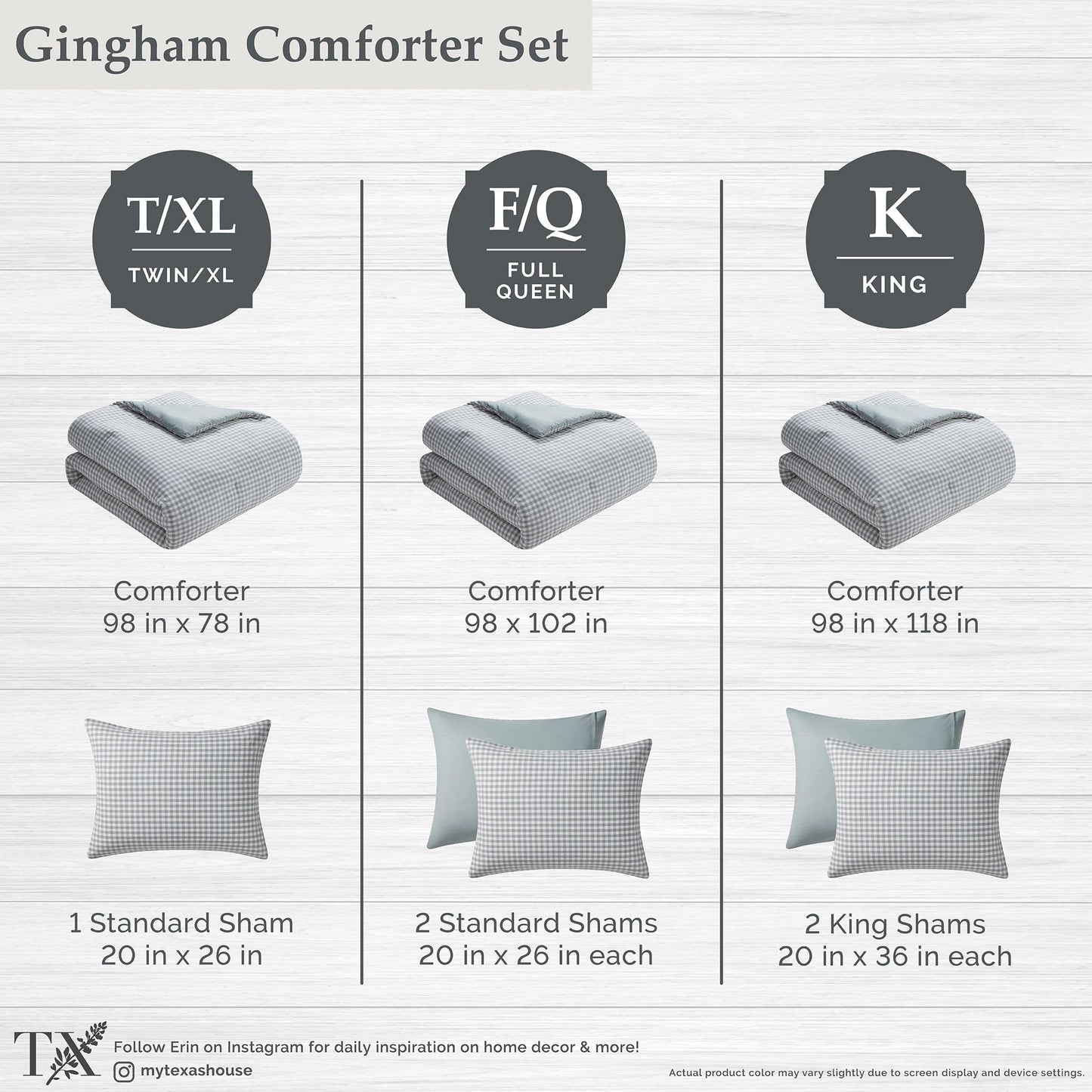 Luxurious Quilted Full/Queen Comforter Set, All-Season, 3-Piece, Green Gingham Plaid - Cloud-Like Soft Lightweight Bed Comforter Detail