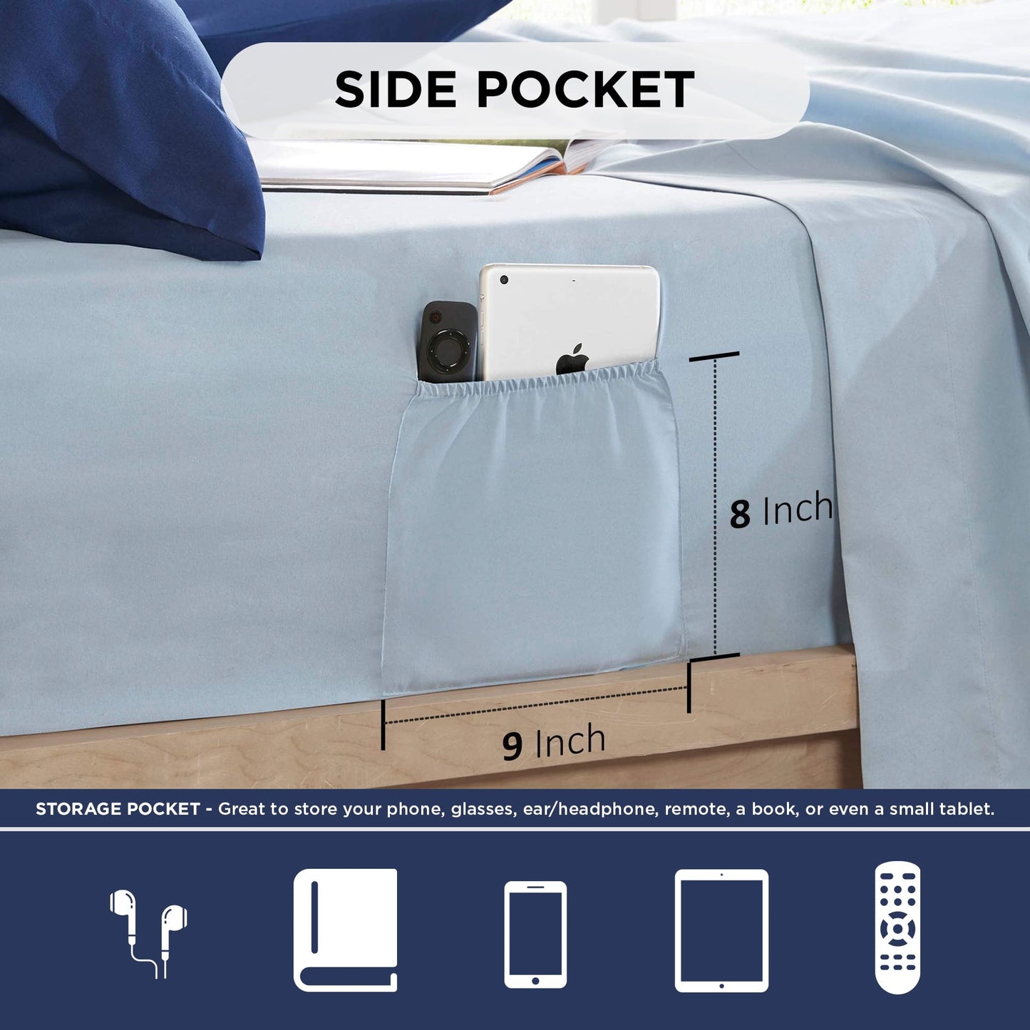 Fluffy Down Alternative Queen Size Comforter Set, 9-Piece Bed in a Bag Queen, Navy Blue Bedding Comforter Set with Comforter, Flat Sheets, Fi... - Hypoallergenic Ultra-Fluffy Quilt for Winter Detail