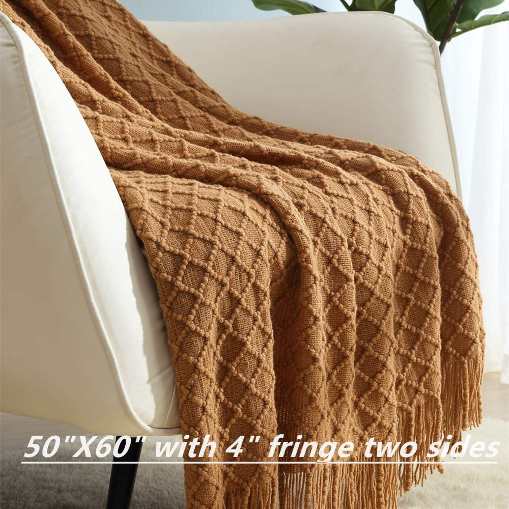 Reversible Sherpa Home Decor Rustic Couch Sofa Chair Bed Throw Blanket, Soft Warm Light Weight in Spring Summer (50''X60'' Brown) - Lightweight Plush Warm Blanket for All Seasons Detail