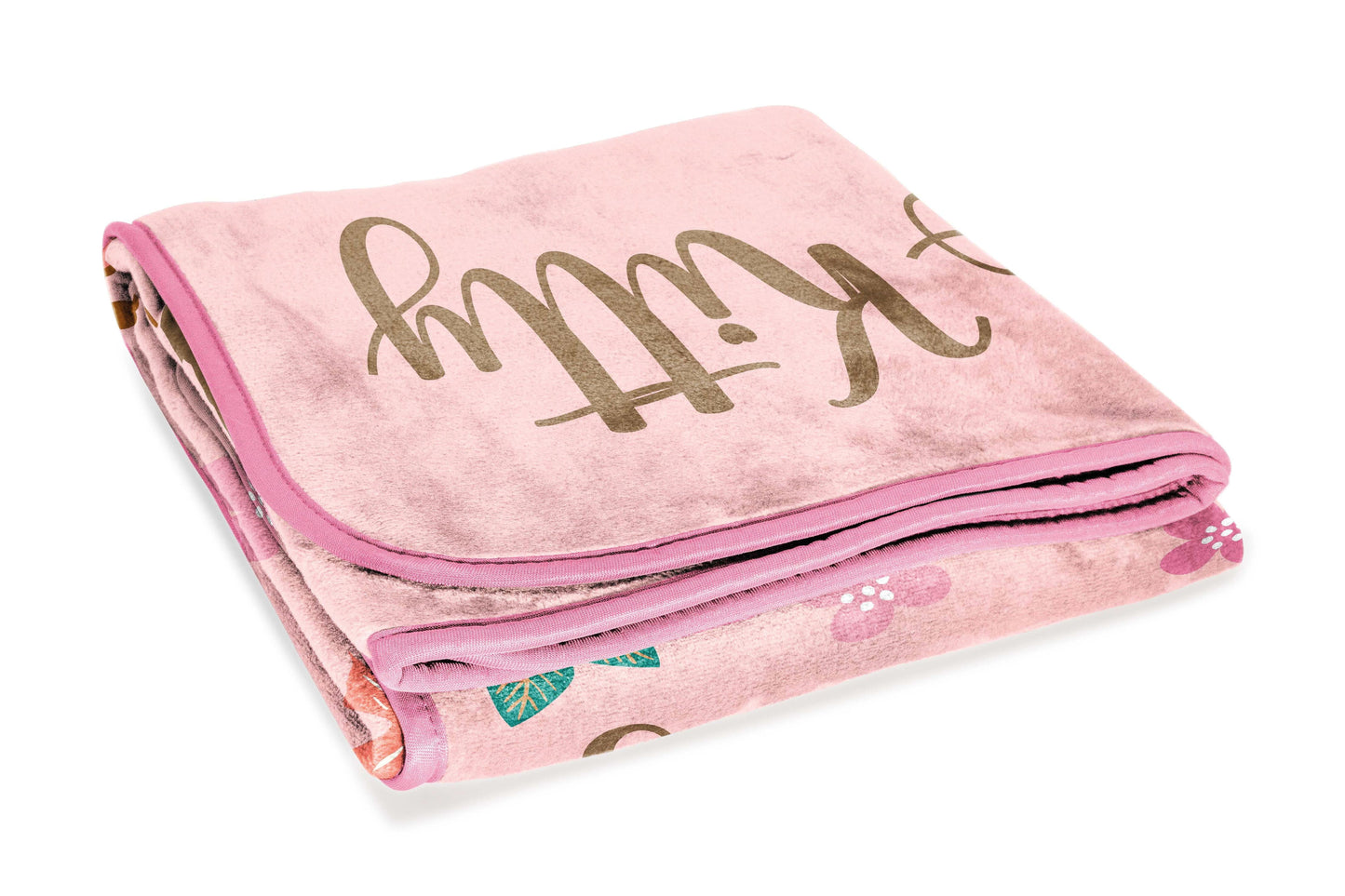 Cozy Fleece Floral Grace 46 x 60 Coral Fleece Kids Throw Blanket - Soft Bedding Accessories - Luxury Knitted Decorative Throw Blanket with Fringes Detail