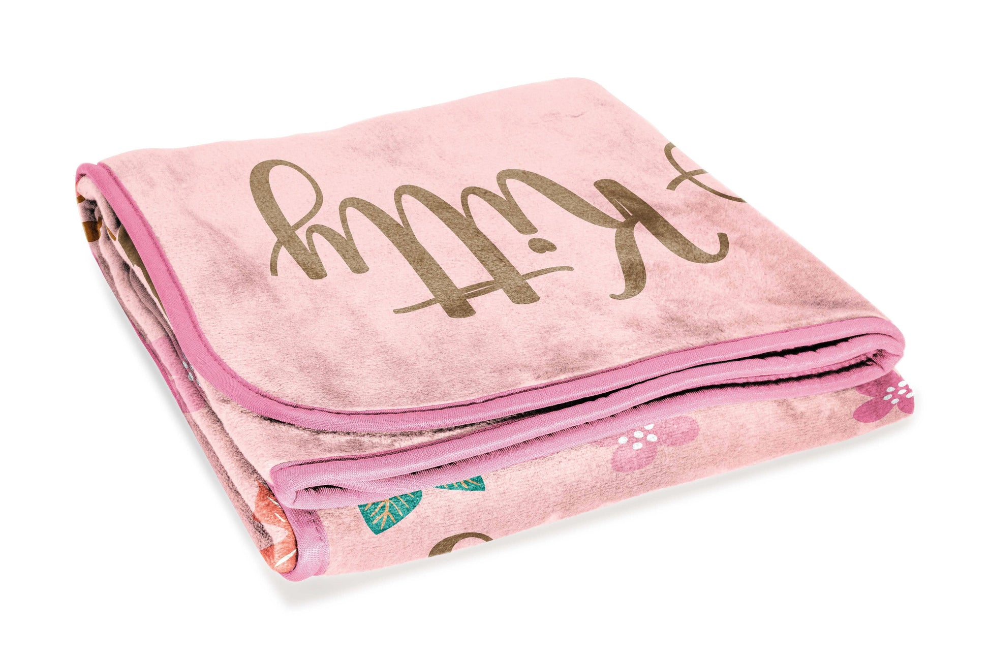 Cozy Fleece Floral Grace 46 x 60 Coral Fleece Kids Throw Blanket - Soft Bedding Accessories - Luxury Knitted Decorative Throw Blanket with Fringes Detail