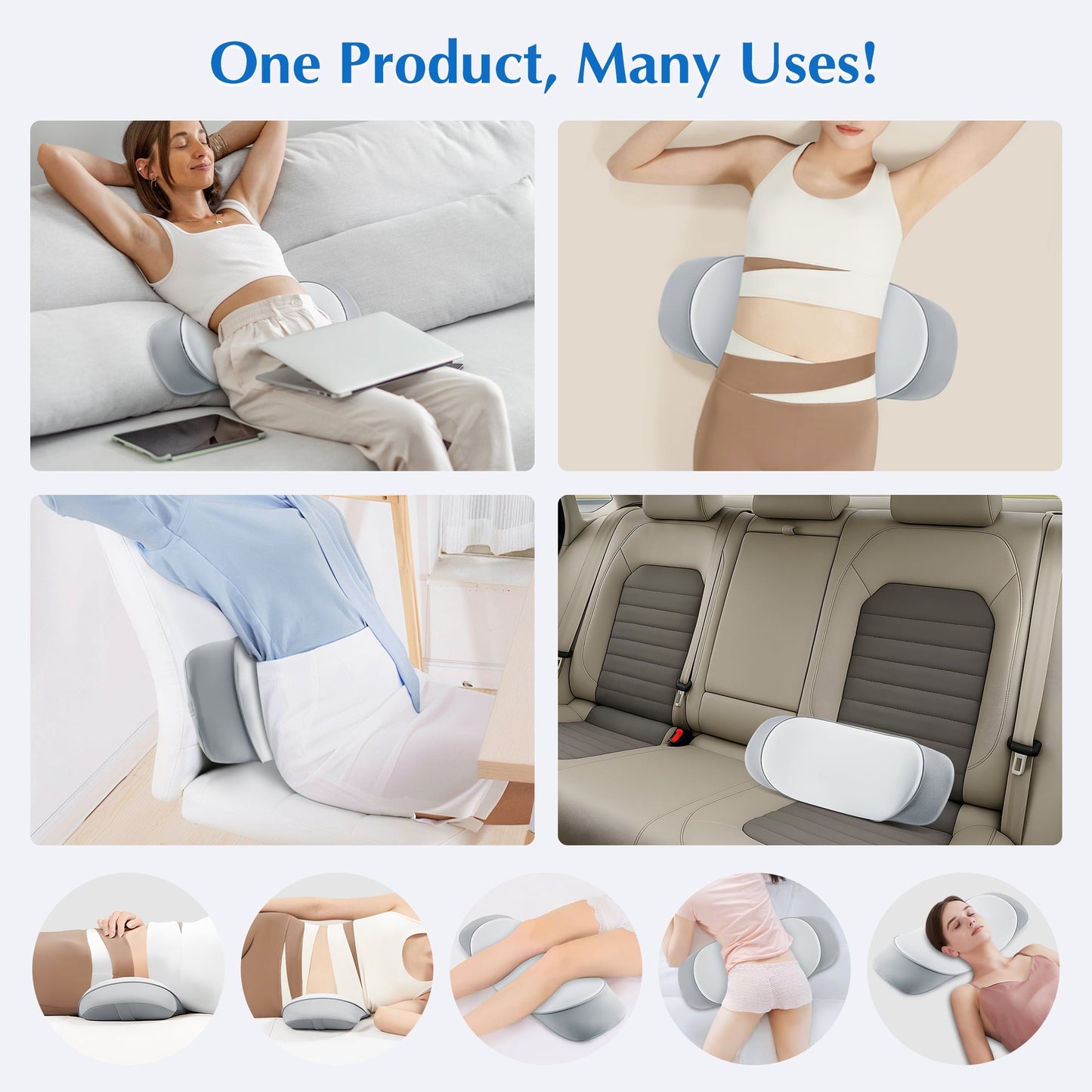 Hotel Collection Lumbar Support Pillow for Bed Memory Foam Lower Back Pain Relief, Adjustable Waist Pillow for Sleeping & Side Sleeper... - Hotel Quality Plush Sleeping Pillows Detail