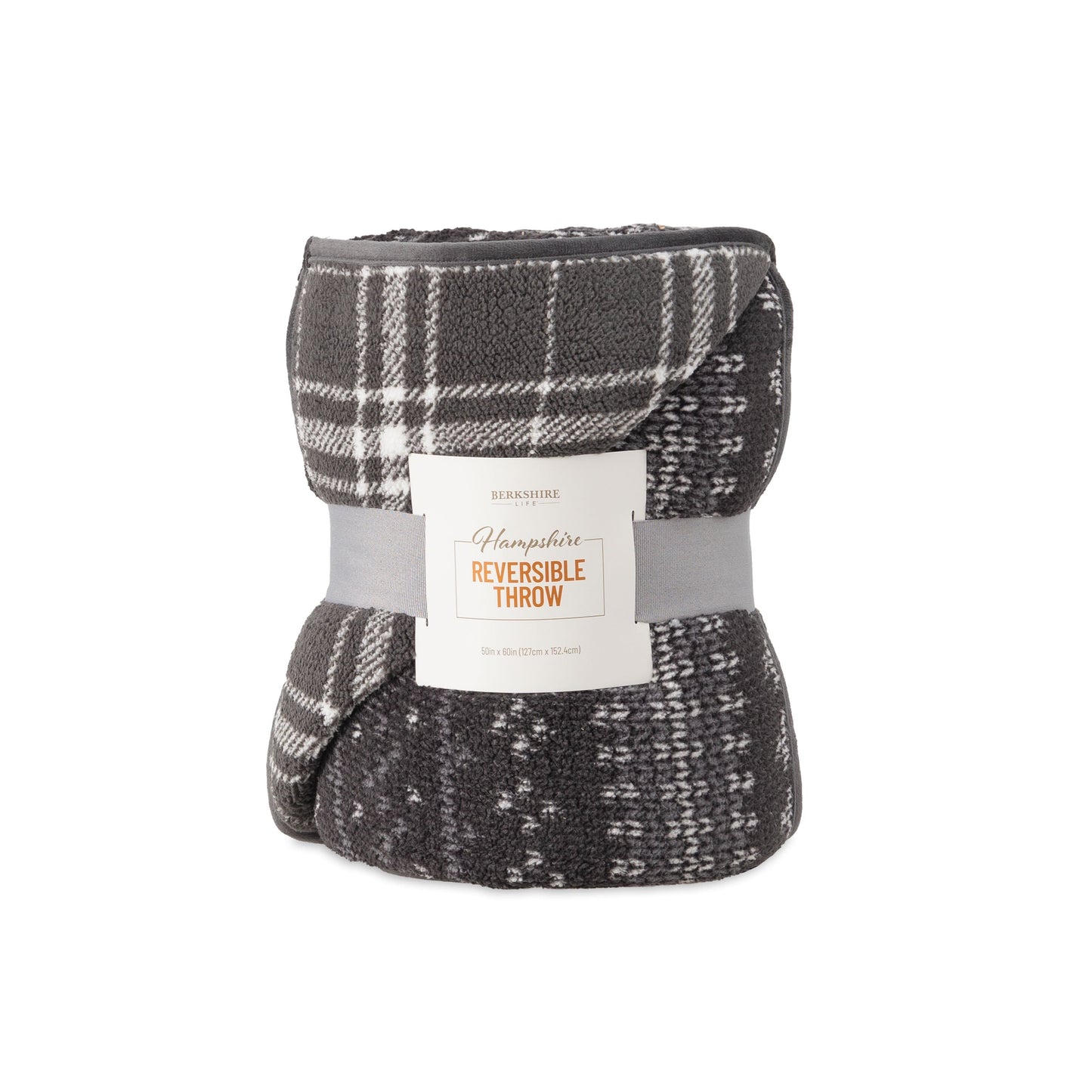 Super Soft Flannel Berkshire Life Reversible Printed Hampshire Soft Throw Blanket, Glacier Fair Isle - Super Soft Reversible Sherpa Flannel Blanket Detail