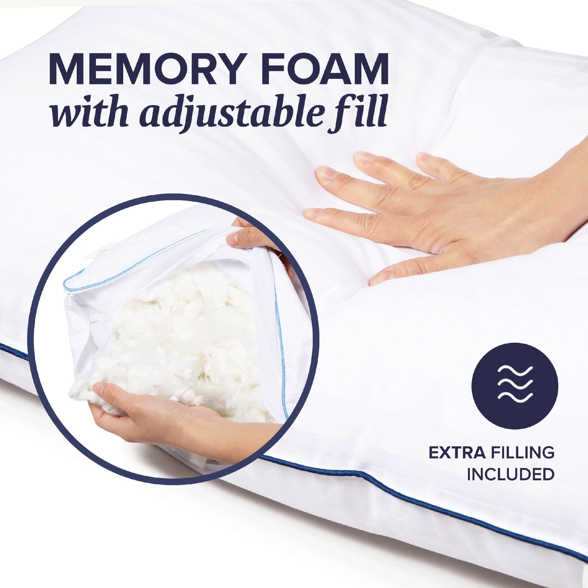 Ergonomic Memory Foam Customizable Memory Foam Queen Pillow 1Pack, Adult - Ergonomic Memory Foam Pillow for Neck Pain Support Detail