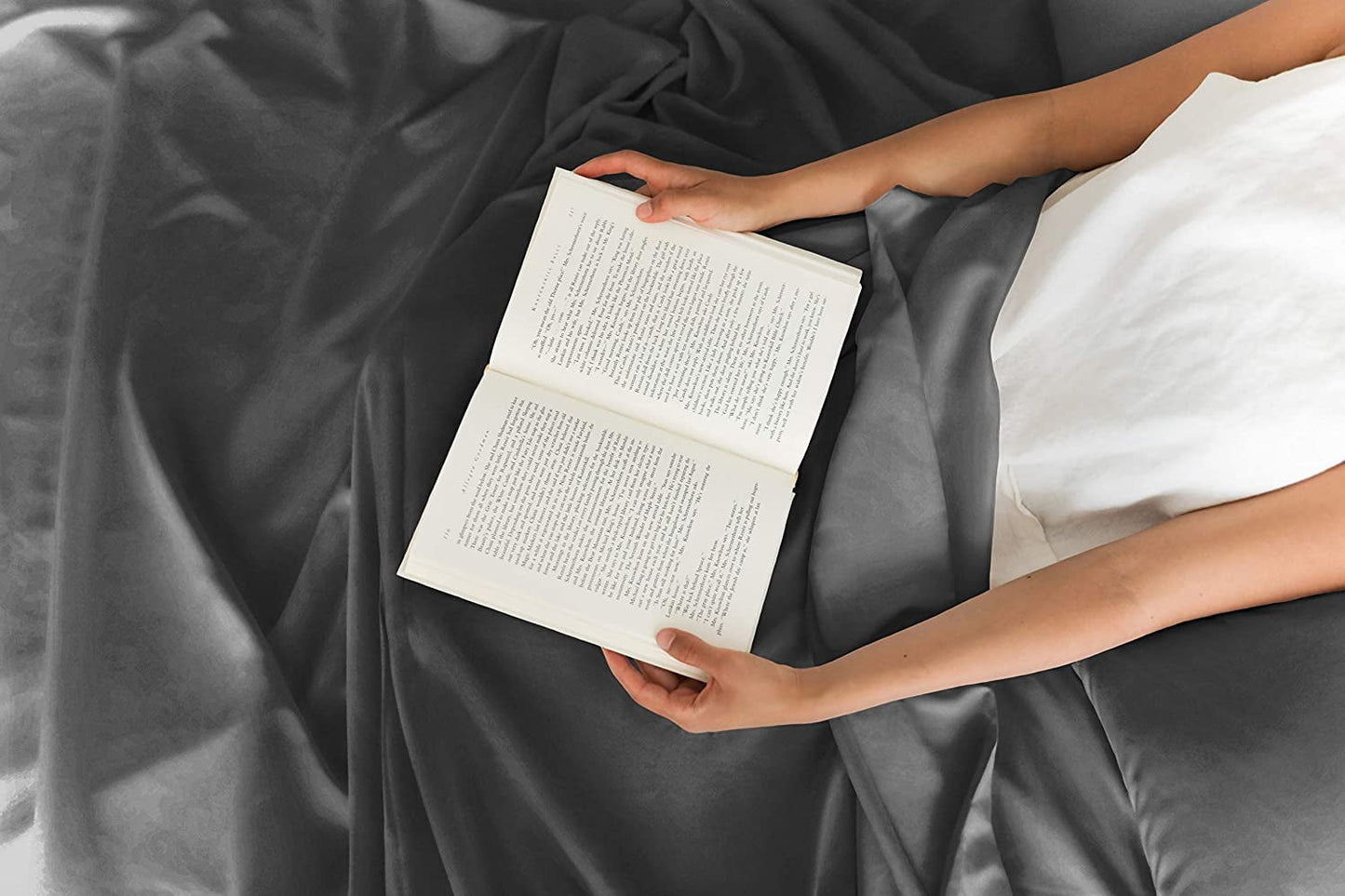 Wrinkle-Resistant 4-Piece Extra Deep Pocket Sheet Set - Full Size Breathable & Cooling Bed Sheets Fits 18"-24" Mattresses, Gray - Breathable Egyptian Cotton Flat & Fitted Sheets Detail