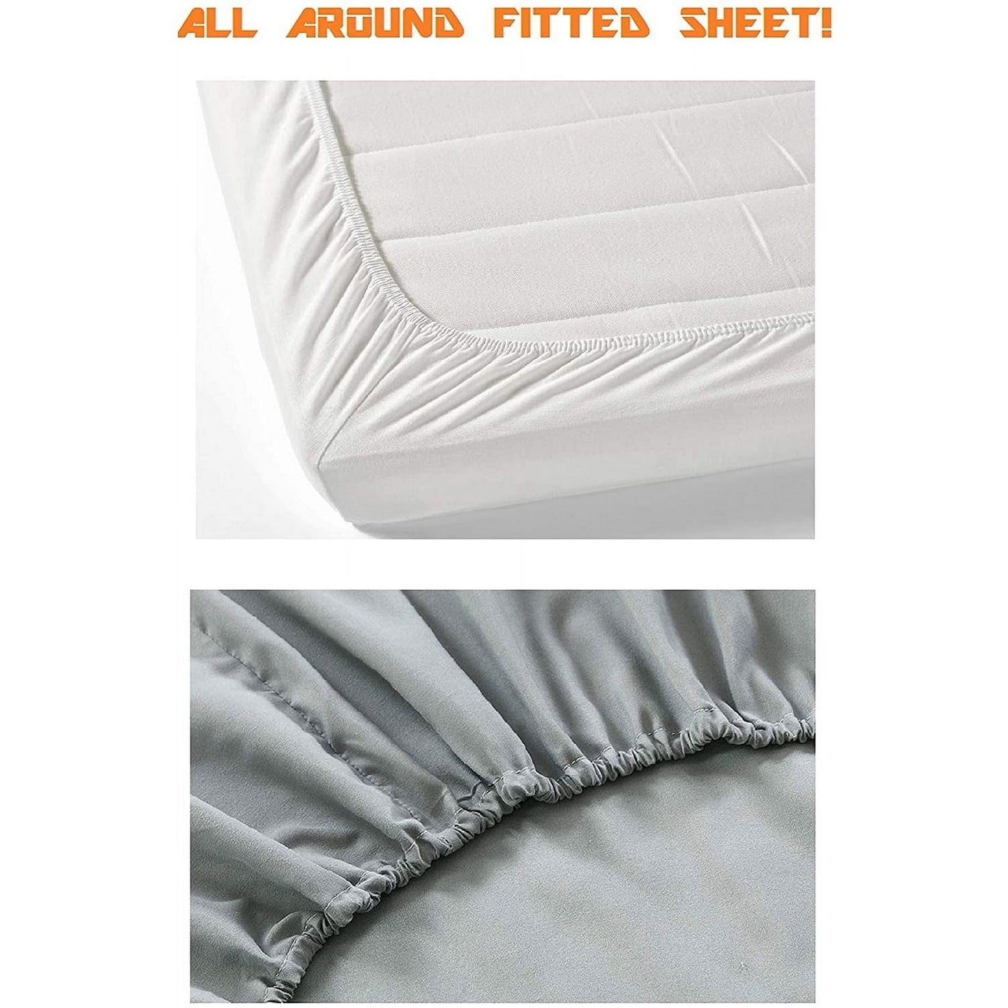 Cooling Sateen 4 Pieces Bed Sheet Set With Flat Fitted and 2 Pillowcases King-Dusty Rose - Premium Ultra-Soft Pillowcase Pair for Sleeping Detail