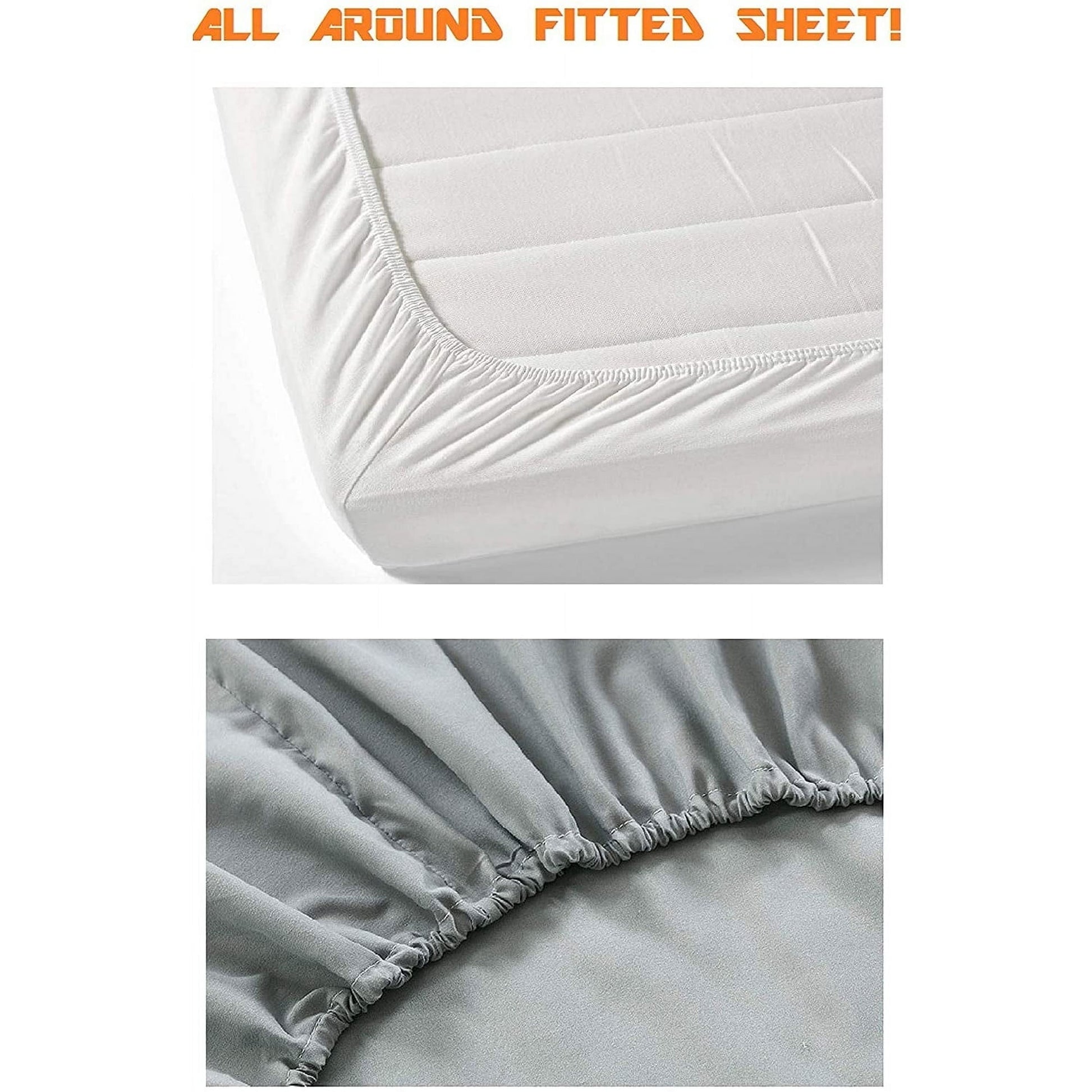 Cooling Sateen 4 Pieces Bed Sheet Set With Flat Fitted and 2 Pillowcases King-Dusty Rose - Premium Ultra-Soft Pillowcase Pair for Sleeping Detail