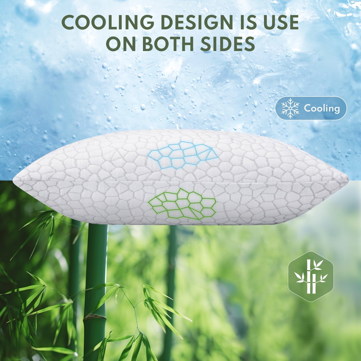 Orthopedic Support Cooling Memory Foam Queen Pillows for bed 2 Pack,Adjustable Support & Heat Dissipation Tech for Side,Back,Stomach & H... - Hotel Quality Plush Sleeping Pillows Detail
