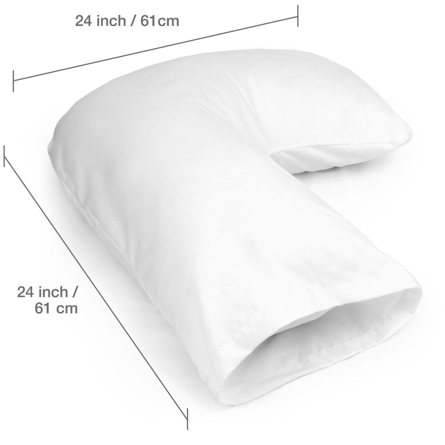 Decorative Plump Hugg-A-Pillow 17" x 22" Bed Pillow White 554-7915-1900 - Ergonomic Memory Foam Pillow for Neck Pain Support Detail