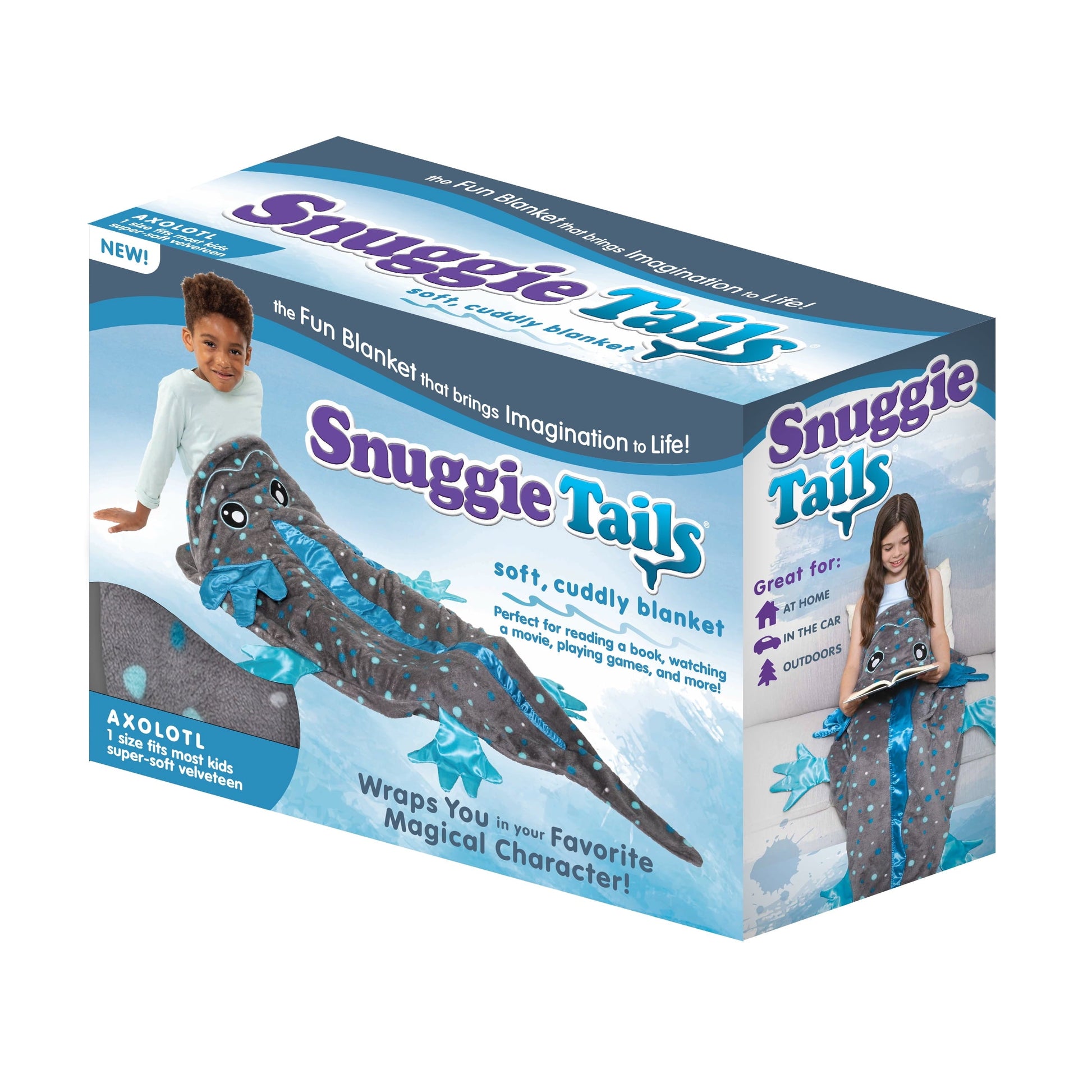 Super Soft Flannel Tails, The Original Wearable Blanket with Sleeves, Super Soft Throw Fleece, Axolotl, Ages 5+ - Cozy Fleece Throw Blanket for Couch & Bed Detail