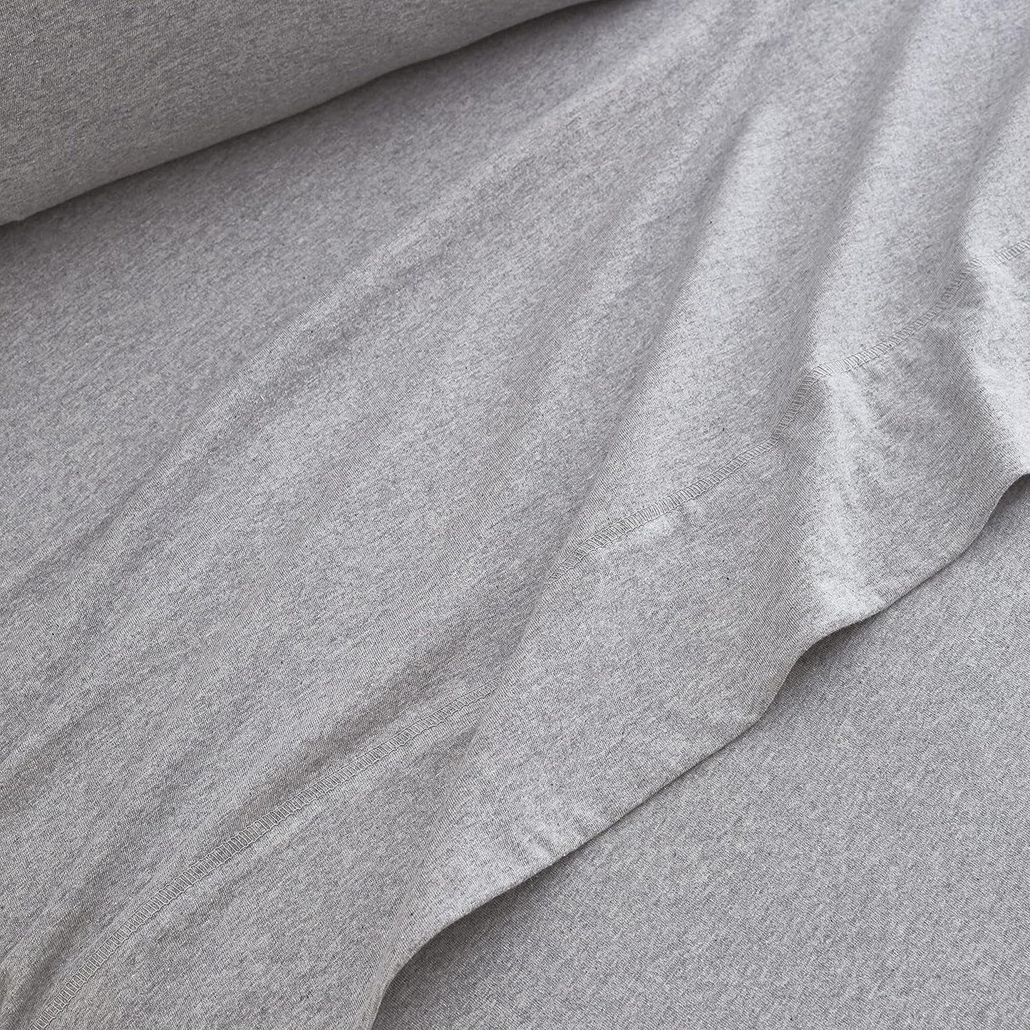 Wrinkle-Resistant Jersey Knit Full Size Sheets 4pc|100% T-Shirt Cotton Blend Super Soft Breathable Jersey Sheets Full Size Bed, Stretch... - Luxury Bed Sheet Set with Deep Pockets Detail
