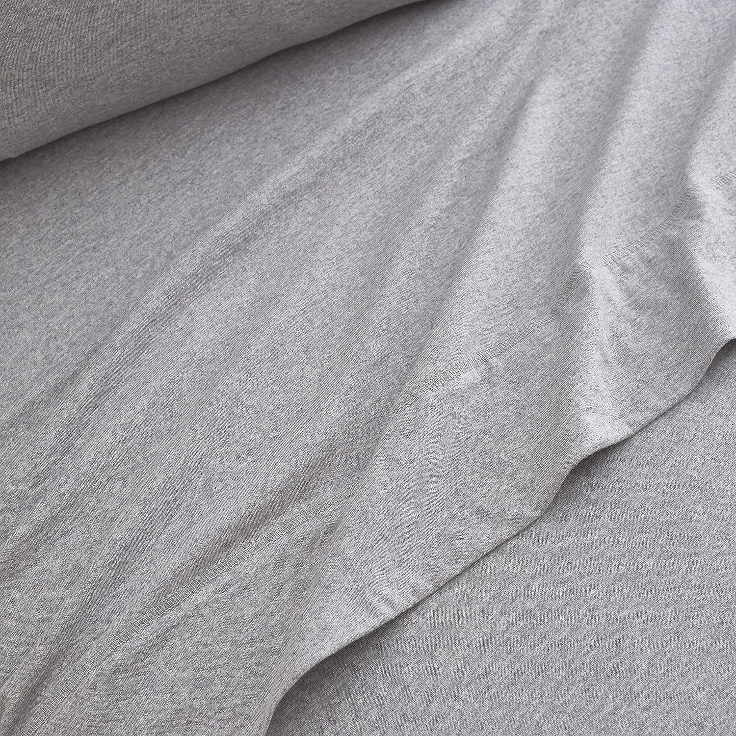 Wrinkle-Resistant Jersey Knit Full Size Sheets 4pc|100% T-Shirt Cotton Blend Super Soft Breathable Jersey Sheets Full Size Bed, Stretch... - Luxury Bed Sheet Set with Deep Pockets Detail