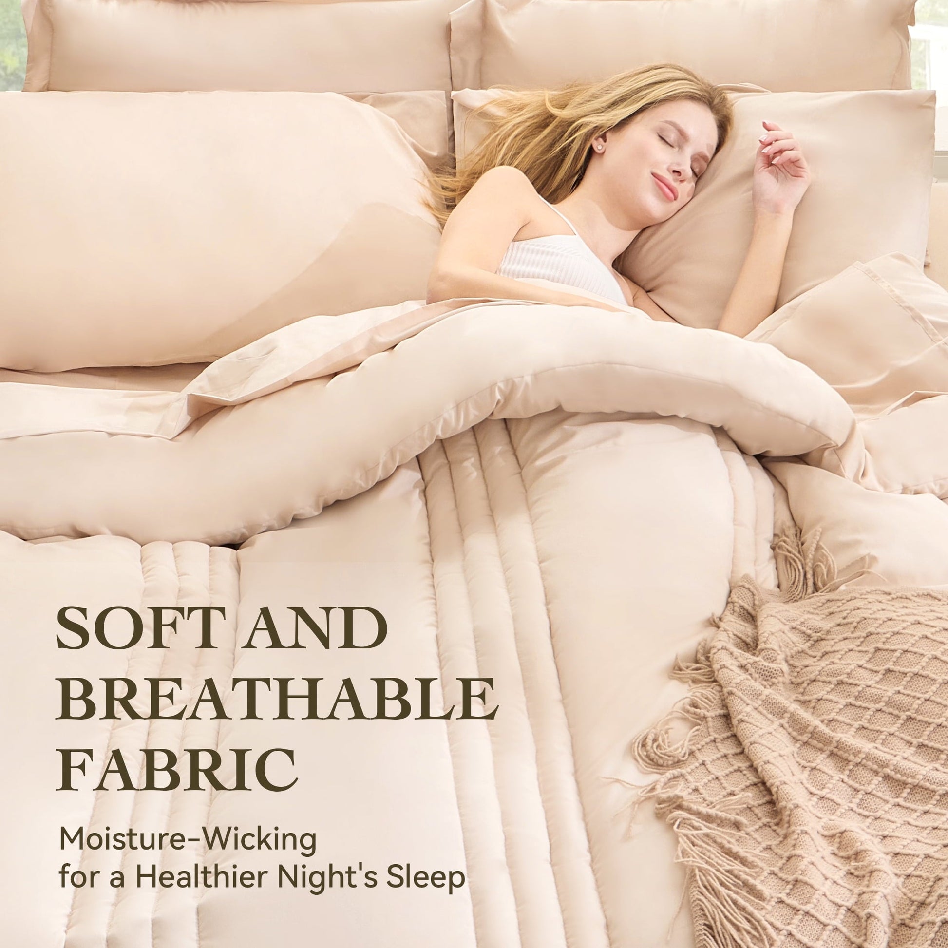Hypoallergenic Cloud Twin Comforter Set 4 Pieces,Comforter Set,Bed in a Bag, Bedding Set with Comforter,Fitted Sheet,Flat Sheet,Pillowcase... - All-Season Down Alternative Comforter Insert Detail