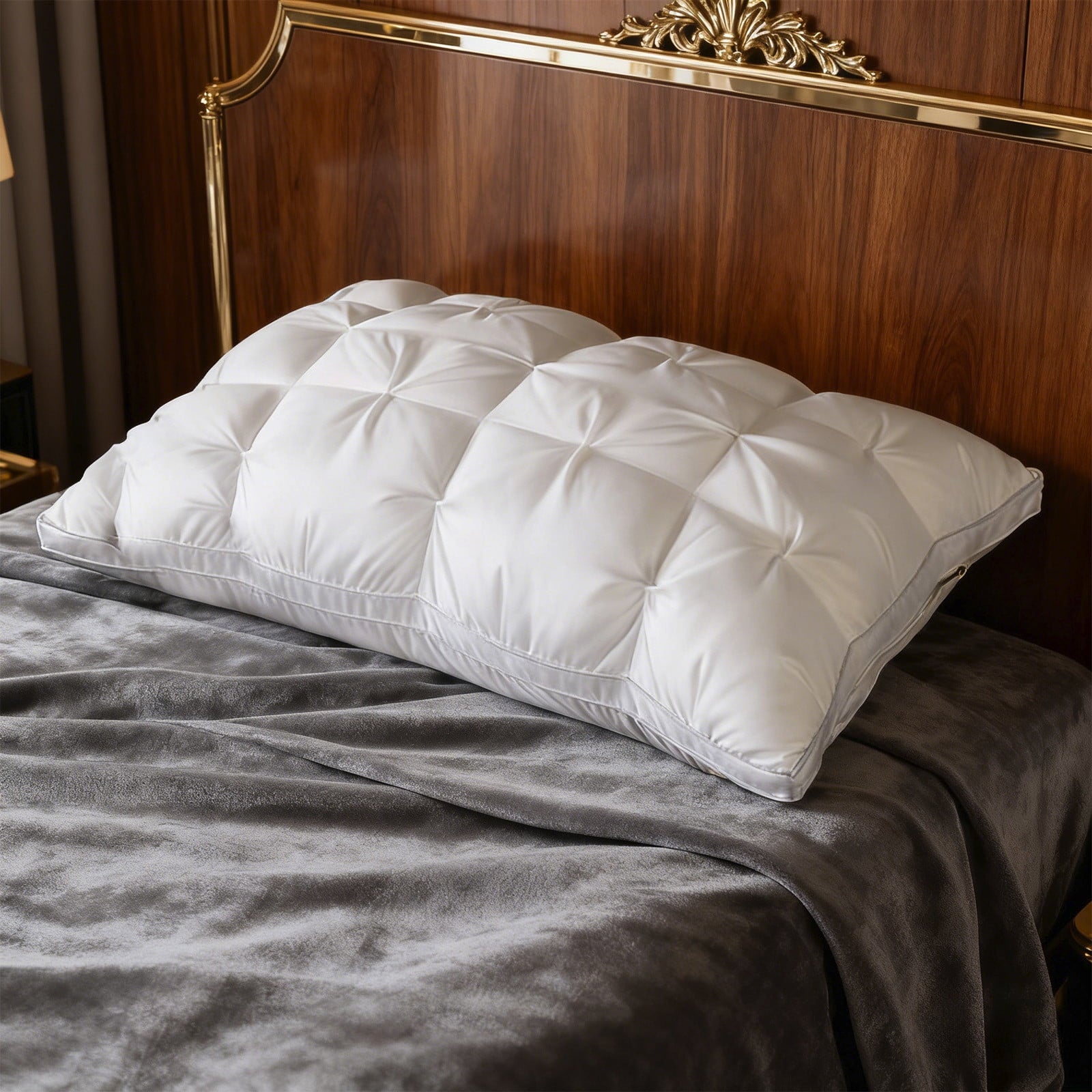 Fluffy Shredded Goose Down Pillow and Feather Pillows for Neck/Back/Side Sleepers, Premium Soft Down Fill Standard Size Pillow for Sl... - Orthopedic Shredded Foam Bed Pillow Set Detail