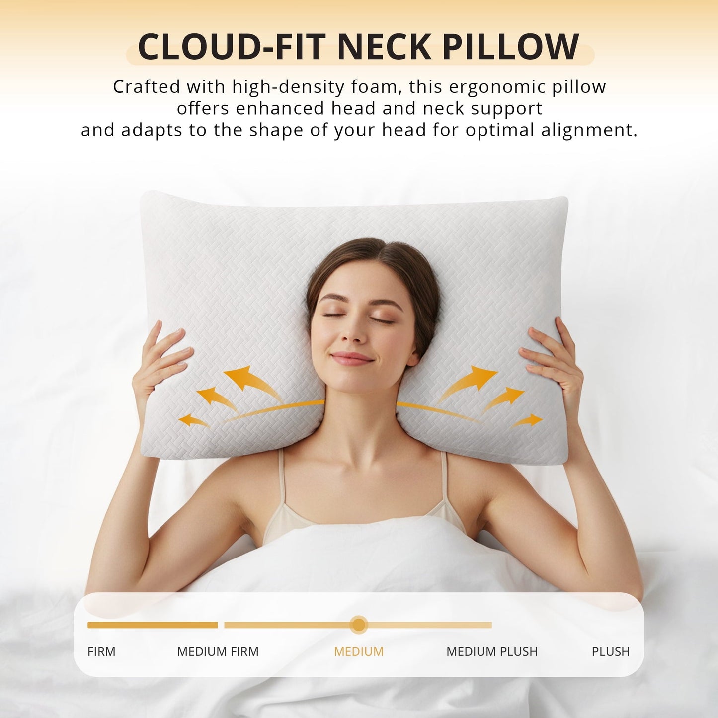 Hotel Collection 2 Pack Bed Pillow, Shredded Gel Memory Foam Pillow, Standard Queen, Medium, Made in USA - Decorative Throw Pillow Cushion for Sofa & Bed Detail