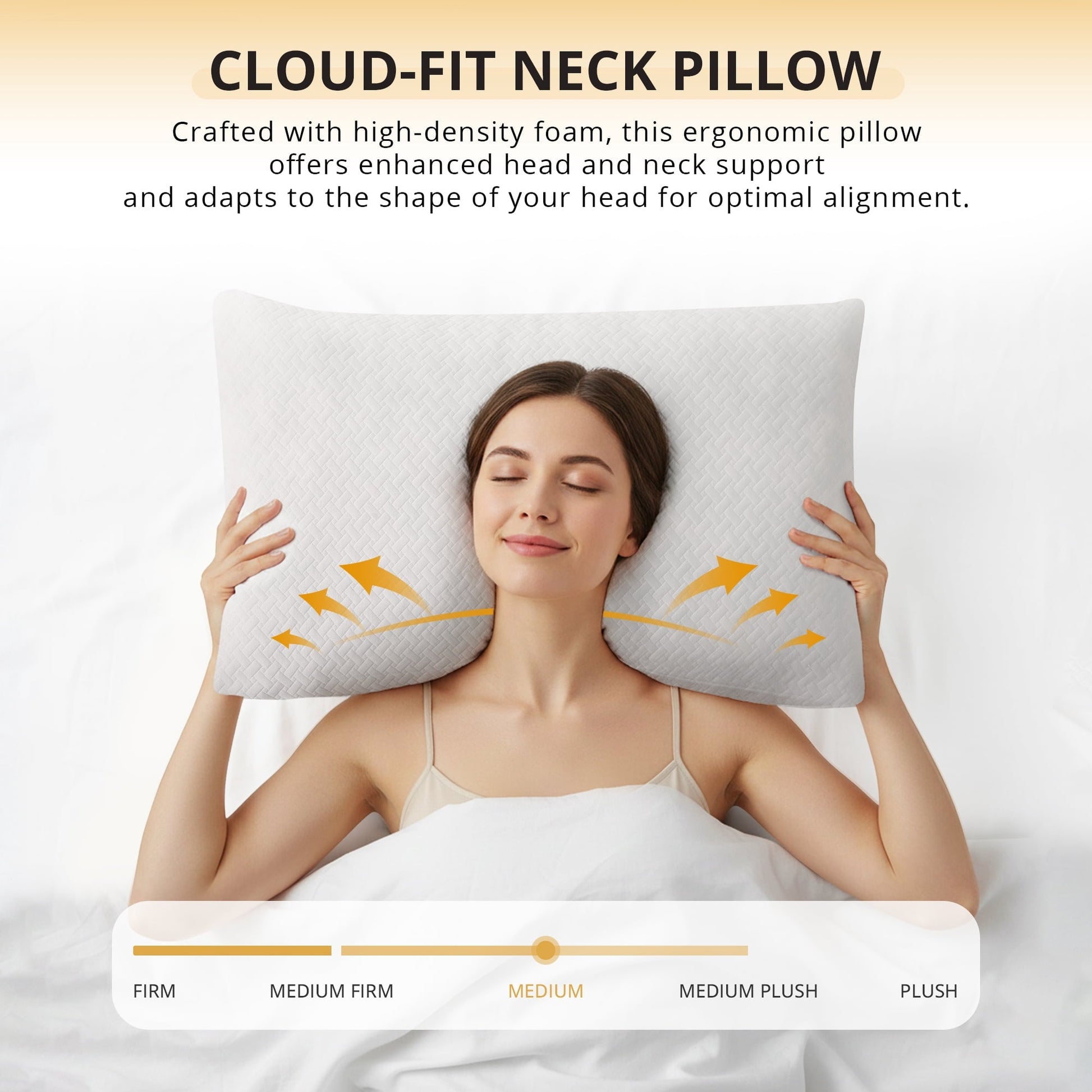 Hotel Collection 2 Pack Bed Pillow, Shredded Gel Memory Foam Pillow, Standard Queen, Medium, Made in USA - Decorative Throw Pillow Cushion for Sofa & Bed Detail