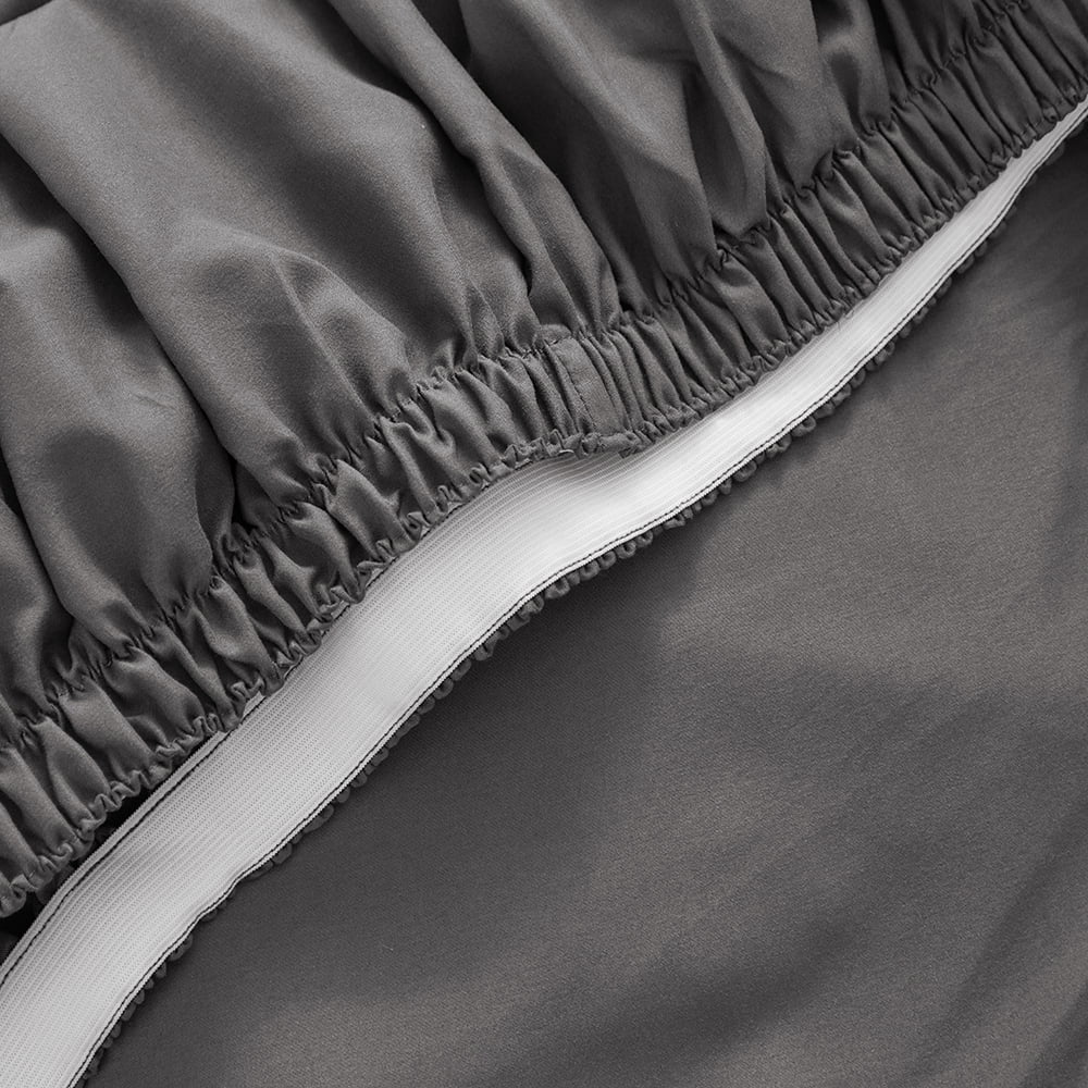 Cooling Sateen So Soft 3-Piece Dark Gray Sheet Set, Twin - Premium Ultra-Soft Pillowcase Pair for Sleeping Detail
