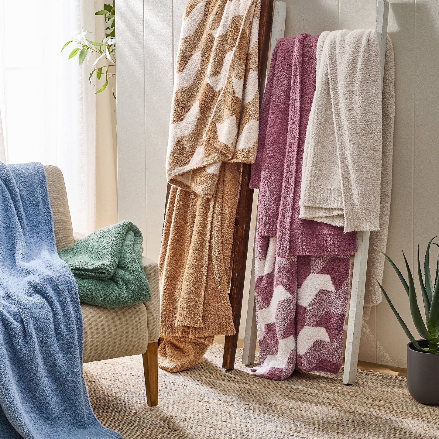 Reversible Sherpa Cozy Knit Throw, Dark Caramel, 50x72" - Luxury Knitted Decorative Throw Blanket with Fringes Detail