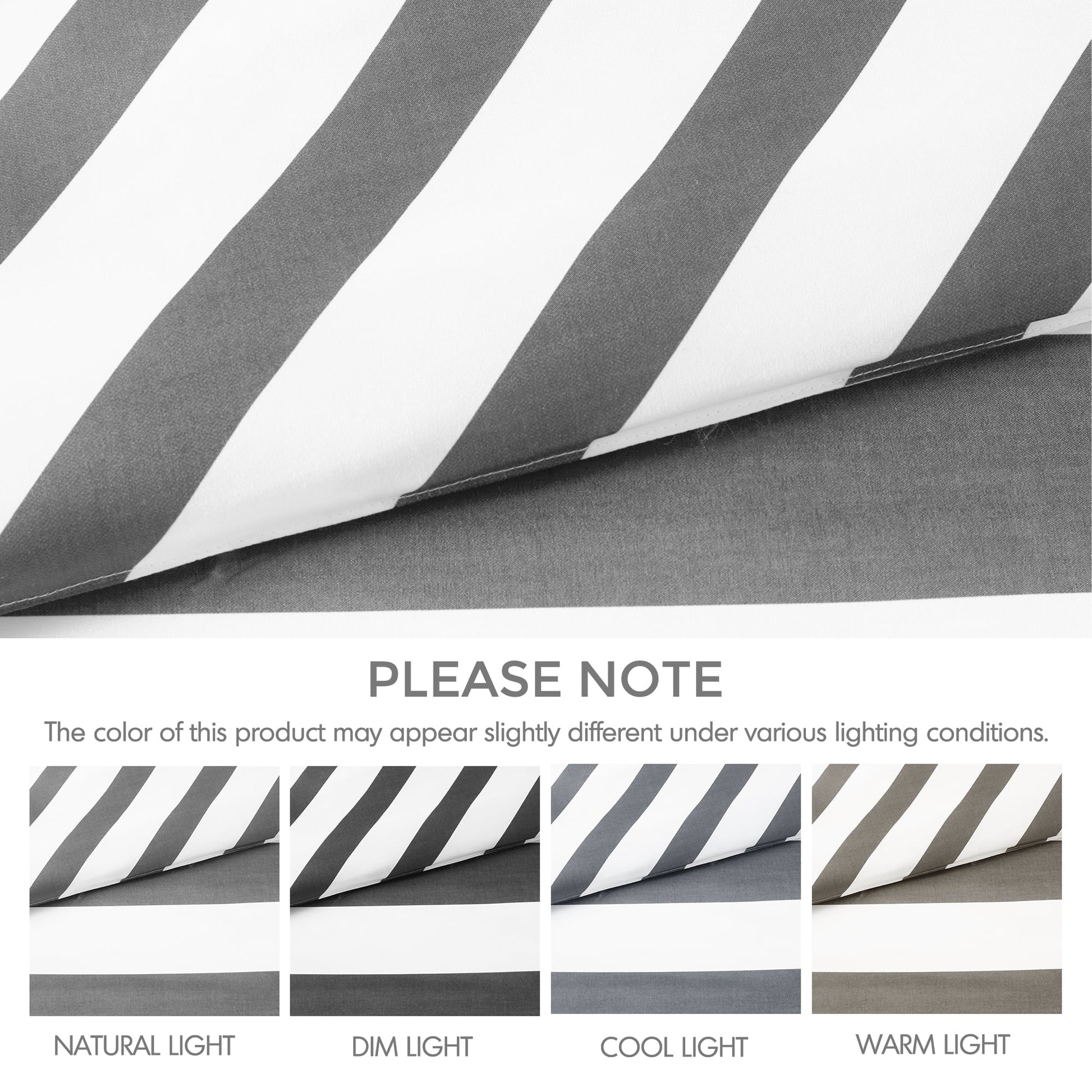All-Season Full/Queen Size Comforter Sets, 3-Piece Bedding Set Full/Queen, Reversible Striped Comforter Bed Set, Charcoal - Cloud-Like Soft Lightweight Bed Comforter Detail
