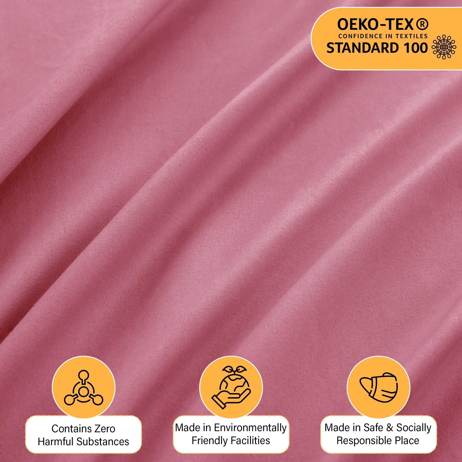 Wrinkle-Resistant Size Sheet Set, 4-Piece Plain Soft Microfiber – Deep Pocket Bed Sheets, Includes 1 Fitted Sheet, 1 Flat Sheet, 2 Pill... - Premium Ultra-Soft Pillowcase Pair for Sleeping Detail