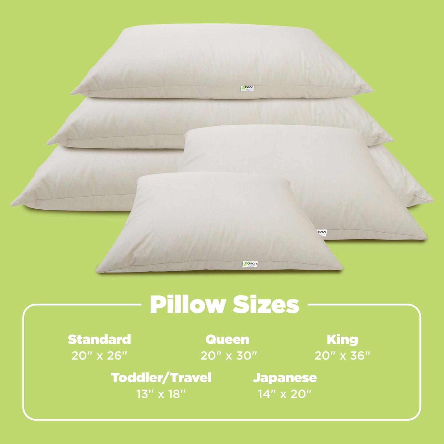 Decorative Plump Kapok 20x26" Standard Bed Pillow – Organic Cotton Fabric Soft Sleeping Pillow - Made in USA - Orthopedic Shredded Foam Bed Pillow Set Detail
