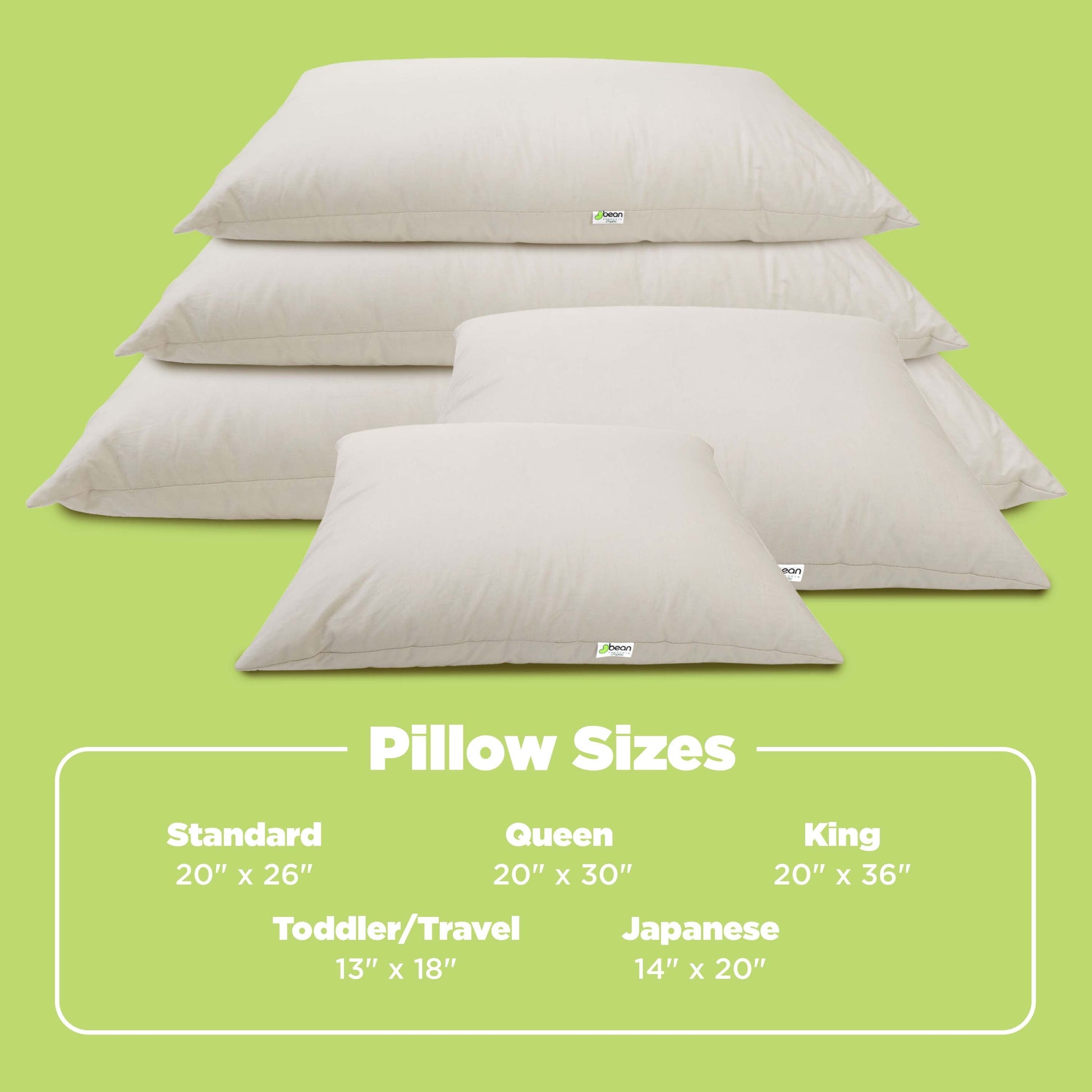 Decorative Plump Kapok 20x26" Standard Bed Pillow – Organic Cotton Fabric Soft Sleeping Pillow - Made in USA - Orthopedic Shredded Foam Bed Pillow Set Detail
