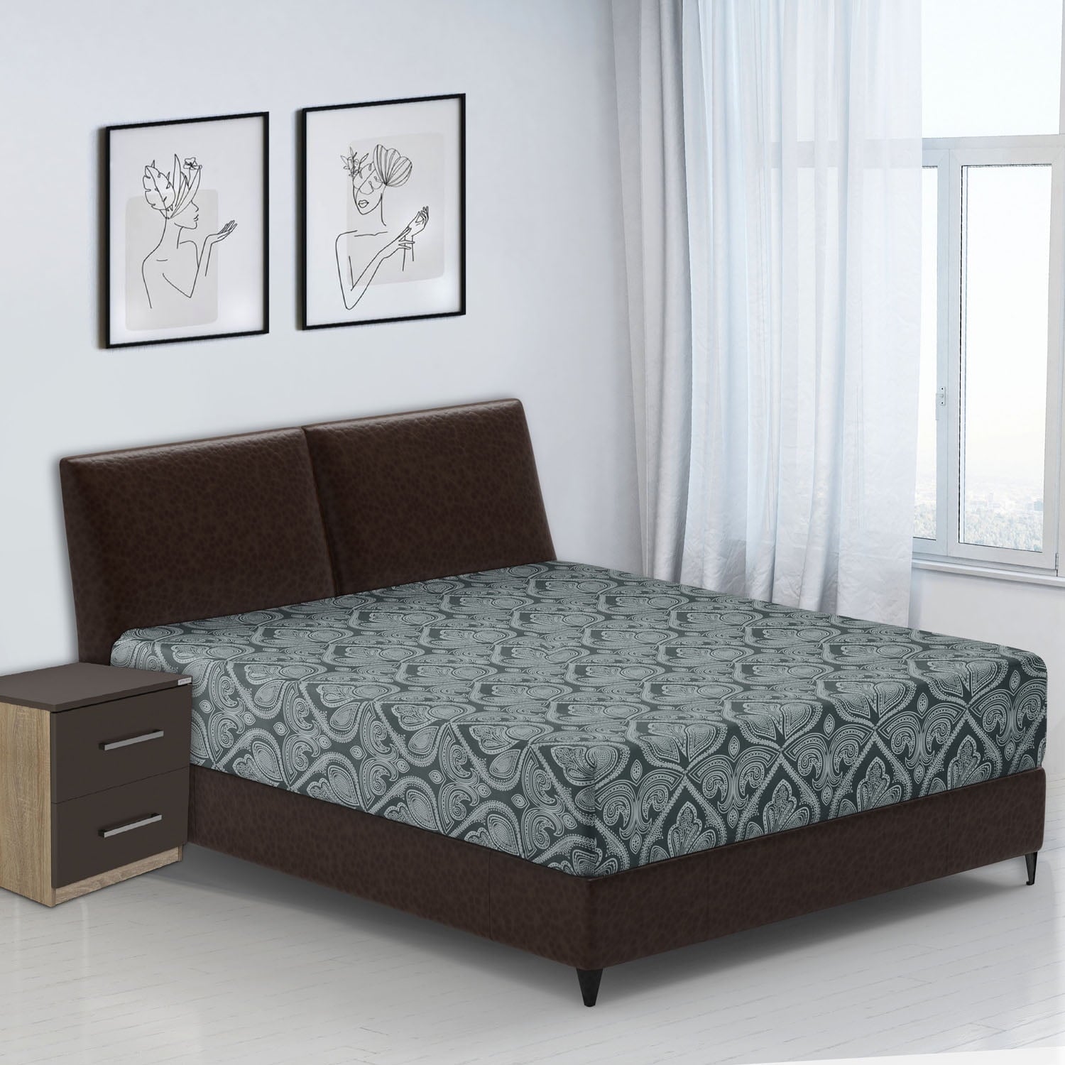 Wrinkle-Resistant Queen Bed Sheets Set - 6 Piece Brushed Microfiber Bed Sheet - Shrinkage and Fade Resistant - (Queen, Grey) - Premium Ultra-Soft Pillowcase Pair for Sleeping Detail