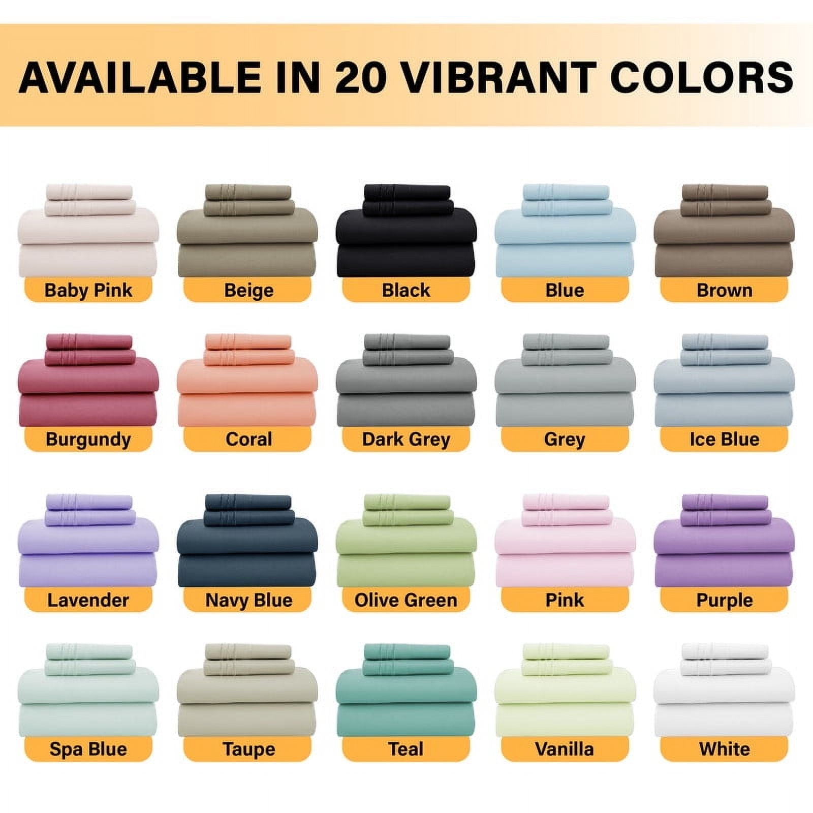 Wrinkle-Resistant Size Sheet Set, 4-Piece Plain Soft Microfiber – Deep Pocket Bed Sheets, Includes 1 Fitted Sheet, 1 Flat Sheet, 2 Pill... - Premium Ultra-Soft Pillowcase Pair for Sleeping Detail