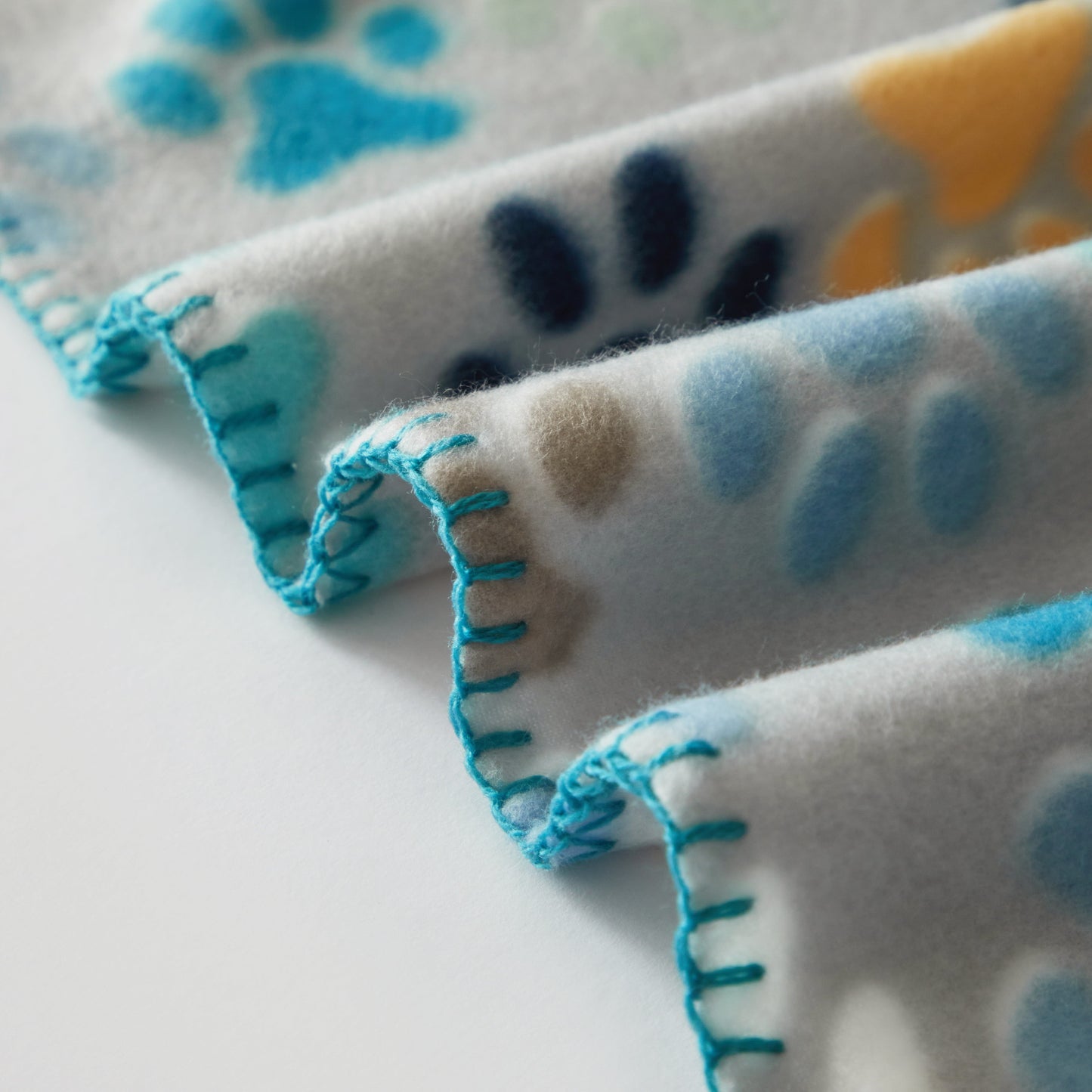 Lightweight Warm (9 pack) Cozy Fleece Throw Blanket, Gray Paw 50" x 60", All Ages - Super Soft Reversible Sherpa Flannel Blanket Detail