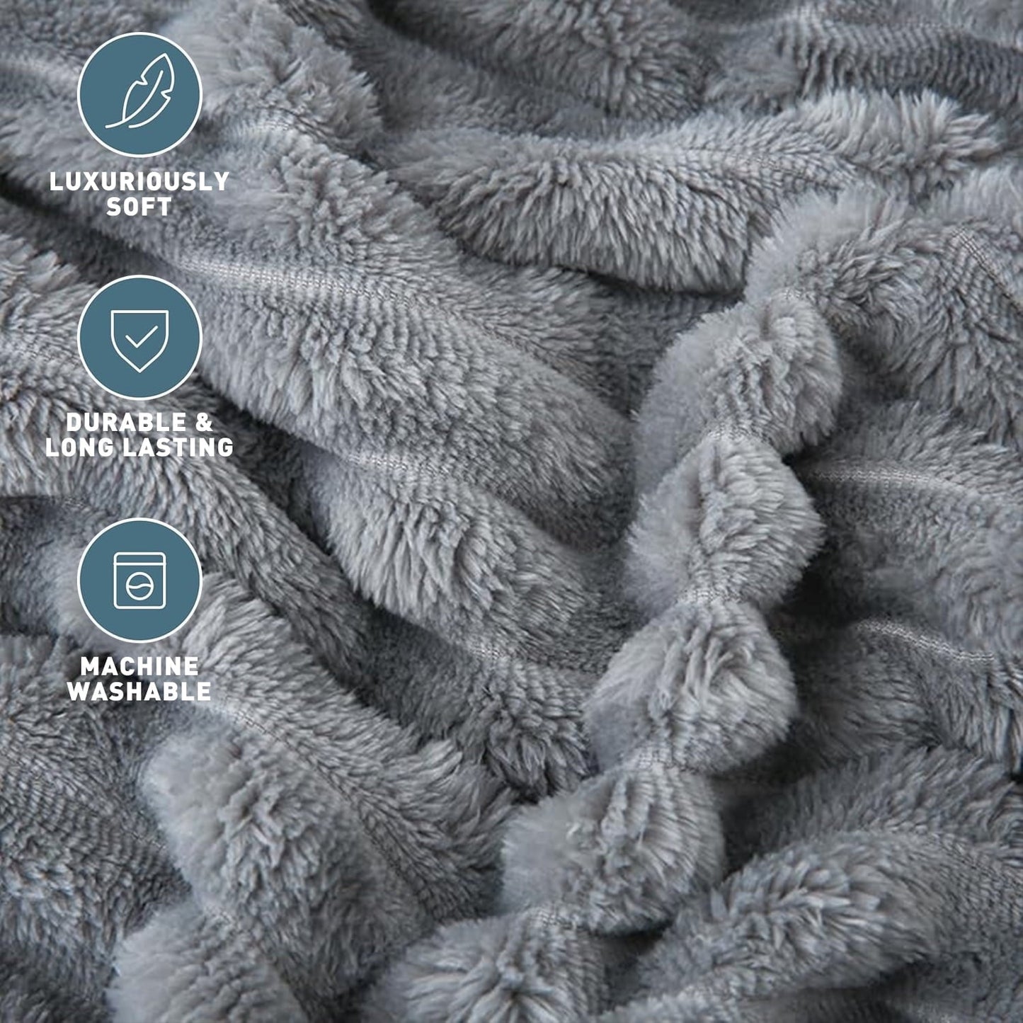 Lightweight Warm for Couch,Sofa,Bed, Super Soft Striped Gray Bed for Office Picnic Travel Bedroom, Warm Cozy Lightweight Home Decor fo... - Lightweight Plush Warm Blanket for All Seasons Detail