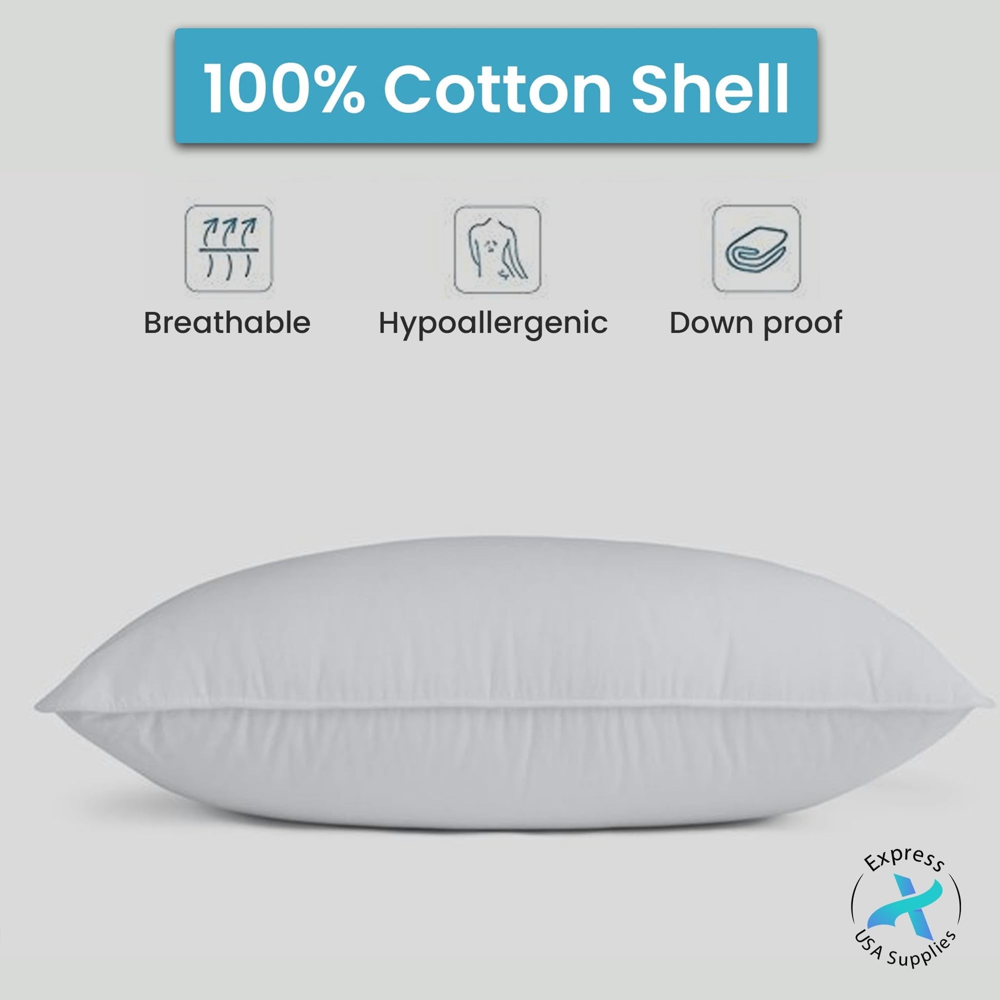 Fluffy Shredded 2-Pack Standard Bed Pillows – Soft, Breathable & Hypoallergenic for Better Sleep - Decorative Throw Pillow Cushion for Sofa & Bed Detail