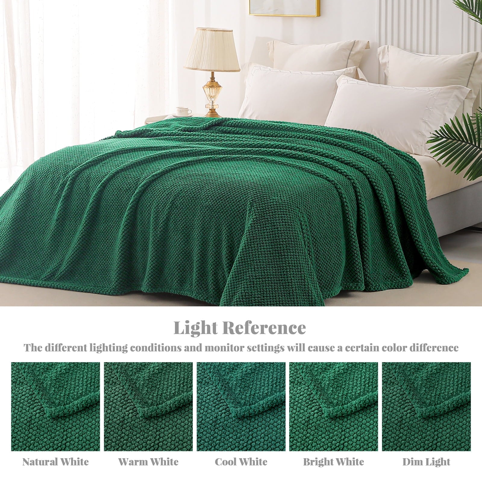 Decorative Knitted Fuzzy Fleece 50"x70" Throw Blanket for Couch, Fluffy Warm Soft Jacquard Blankets for Fall Winter, Lightweight and Coz... - Cozy Fleece Throw Blanket for Couch & Bed Detail