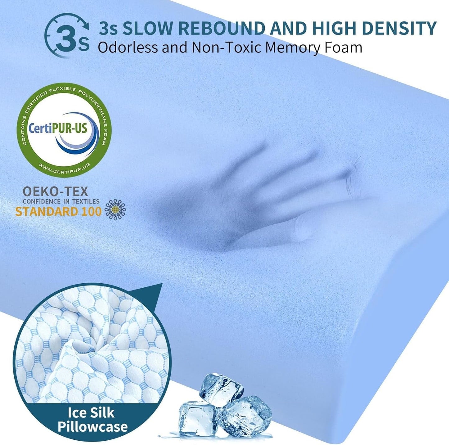 Hotel Collection for Neck Pain Relief, Contour Memory Foam s for Sleeping, Odorless Ergonomic Adjustable Orthopedic Cooling Bed Neck S... - Decorative Throw Pillow Cushion for Sofa & Bed Detail