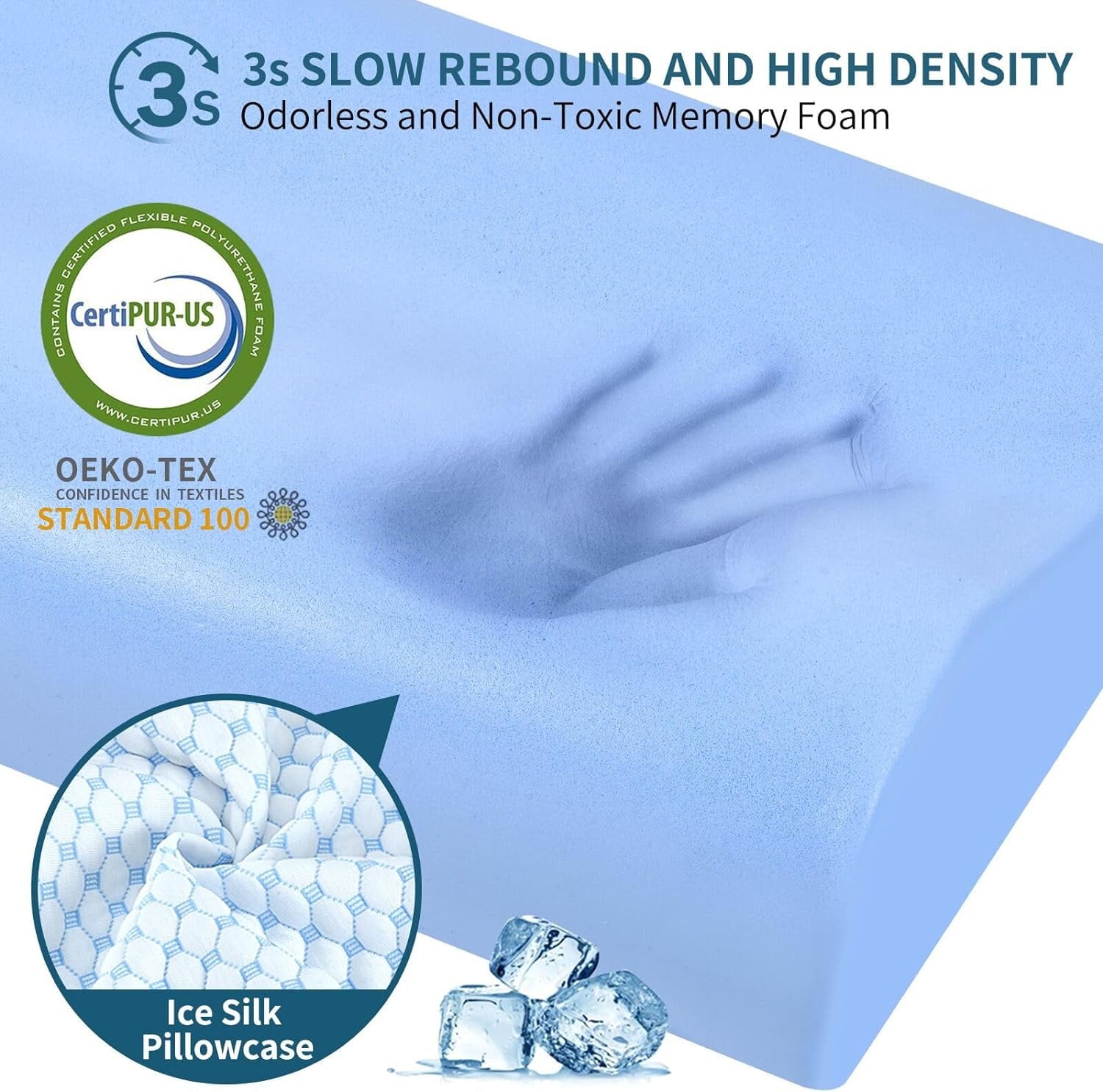 Hotel Collection for Neck Pain Relief, Contour Memory Foam s for Sleeping, Odorless Ergonomic Adjustable Orthopedic Cooling Bed Neck S... - Decorative Throw Pillow Cushion for Sofa & Bed Detail