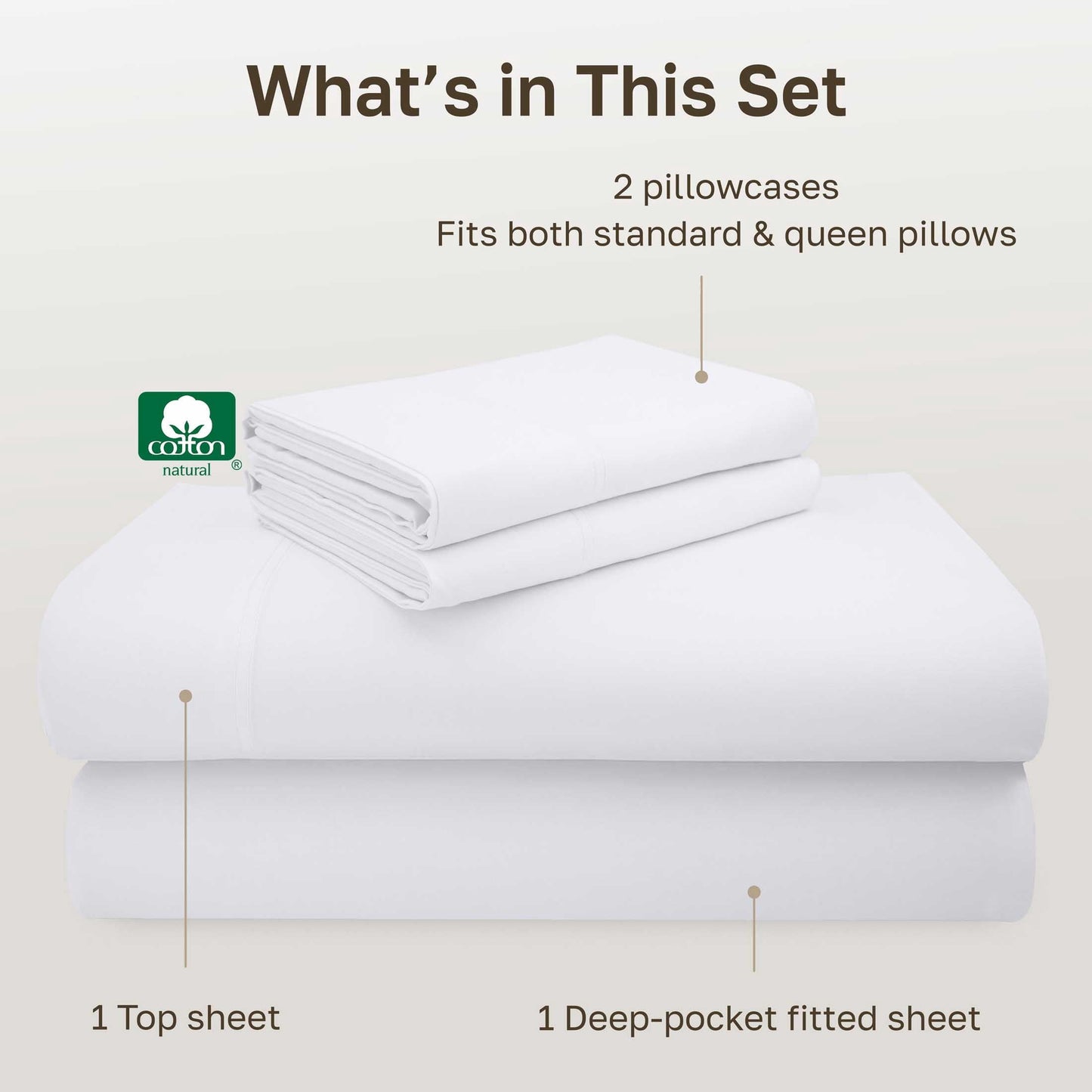 Breathable Luxury 100% Cotton Queen Sheets Set - 600 Thread Count 100% Cotton Sheets Queen, Sateen Deep Pocket Adult/Teen 4 Piece Bed Sh - Luxury Bed Sheet Set with Deep Pockets Detail