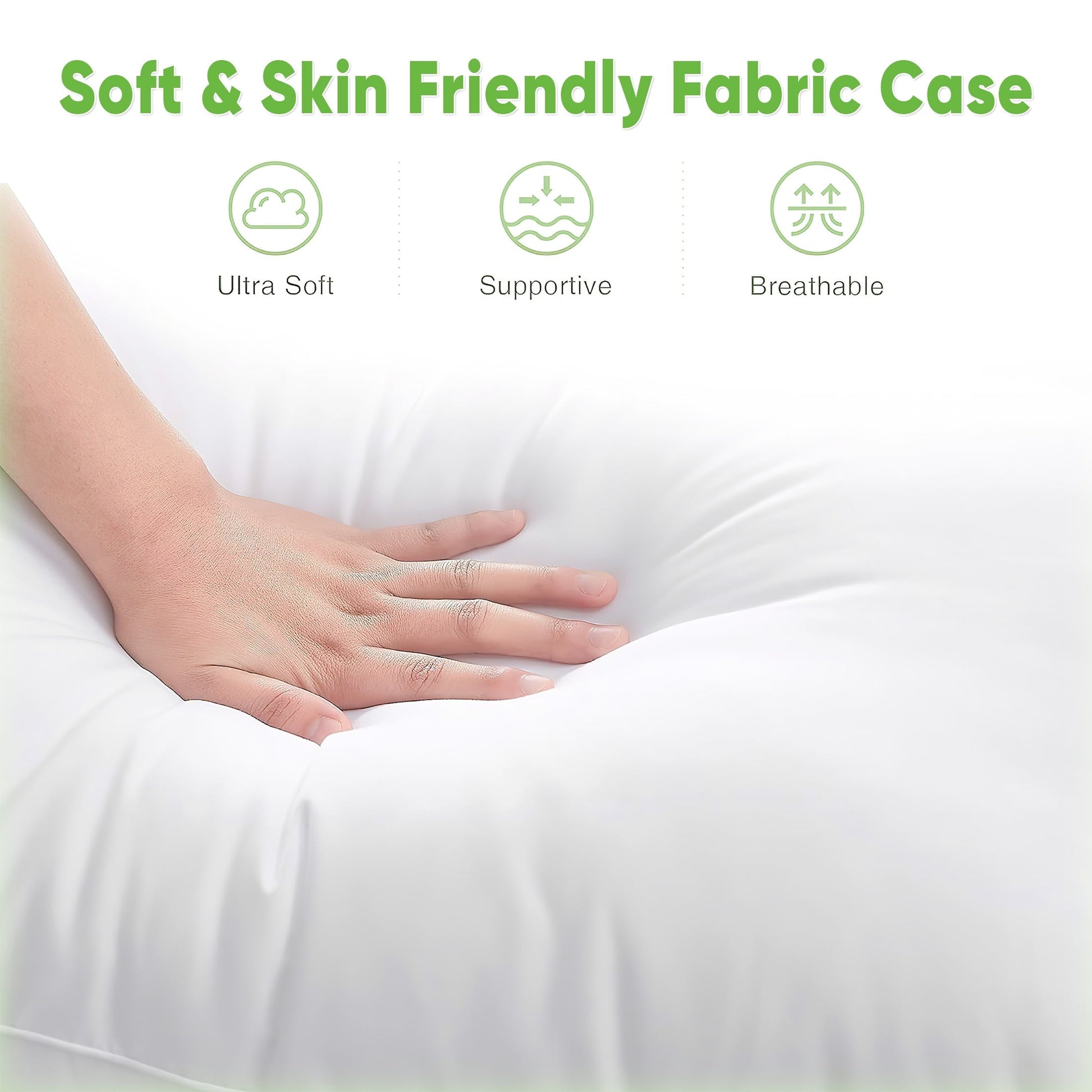 Ergonomic Memory Foam Goose Feather Down Pillows for Sleeping,Luxury Hotel Collection Queen Size Soft Bed Pillow,1 Pack,Queen (20.2" x 28.2") - Hotel Quality Plush Sleeping Pillows Detail