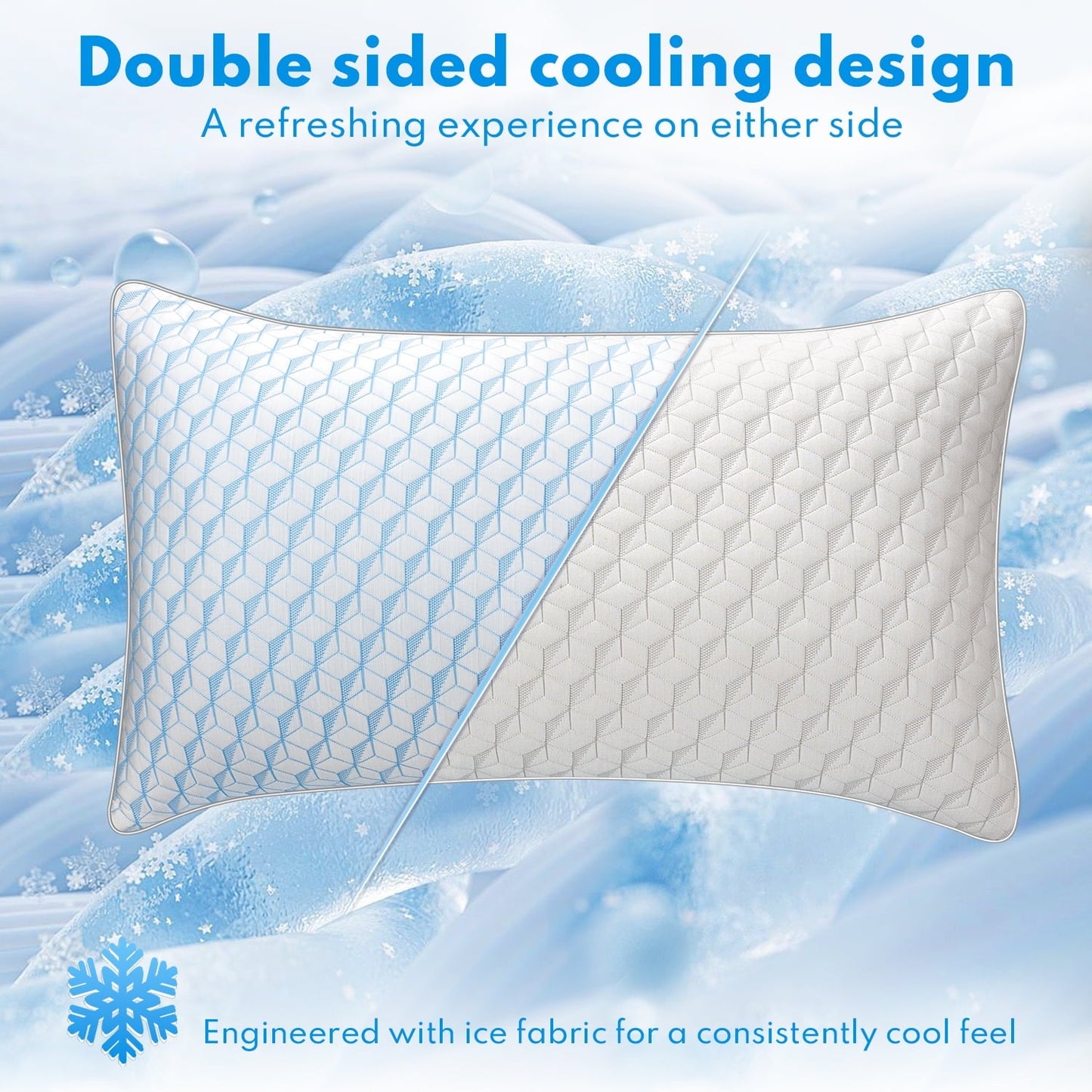 Ergonomic Memory Foam Bed Pillows, Pillows for Bed Queen Size 2 Pack, Premium Down Alternative Luxury Hotel Pillows Set of 2, Cooling Pillo... - Decorative Throw Pillow Cushion for Sofa & Bed Detail