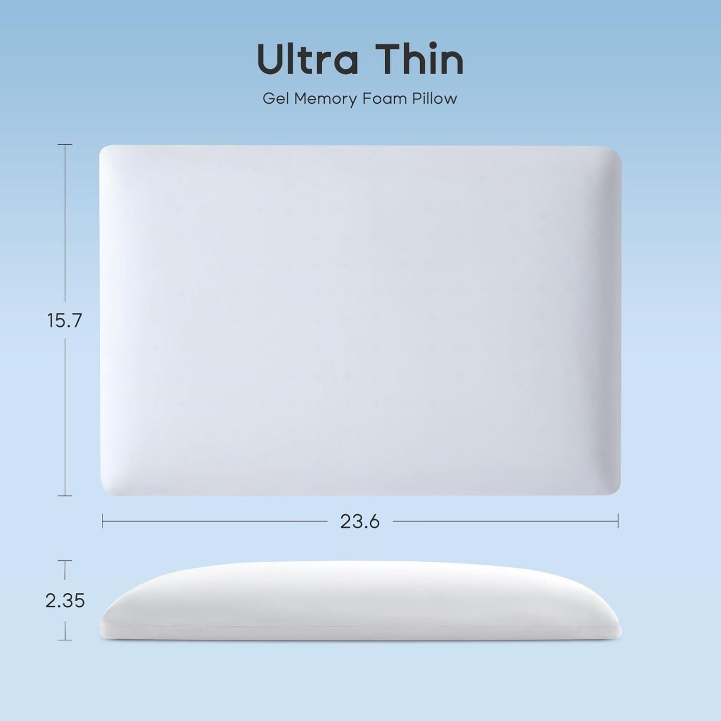 Decorative Plump Ultra Thin Cooling Memory Foam Pillows, Summer Bed Pillows for Back, Stomach or Side Sleepers, Flat Pillow with Washa... - Decorative Throw Pillow Cushion for Sofa & Bed Detail