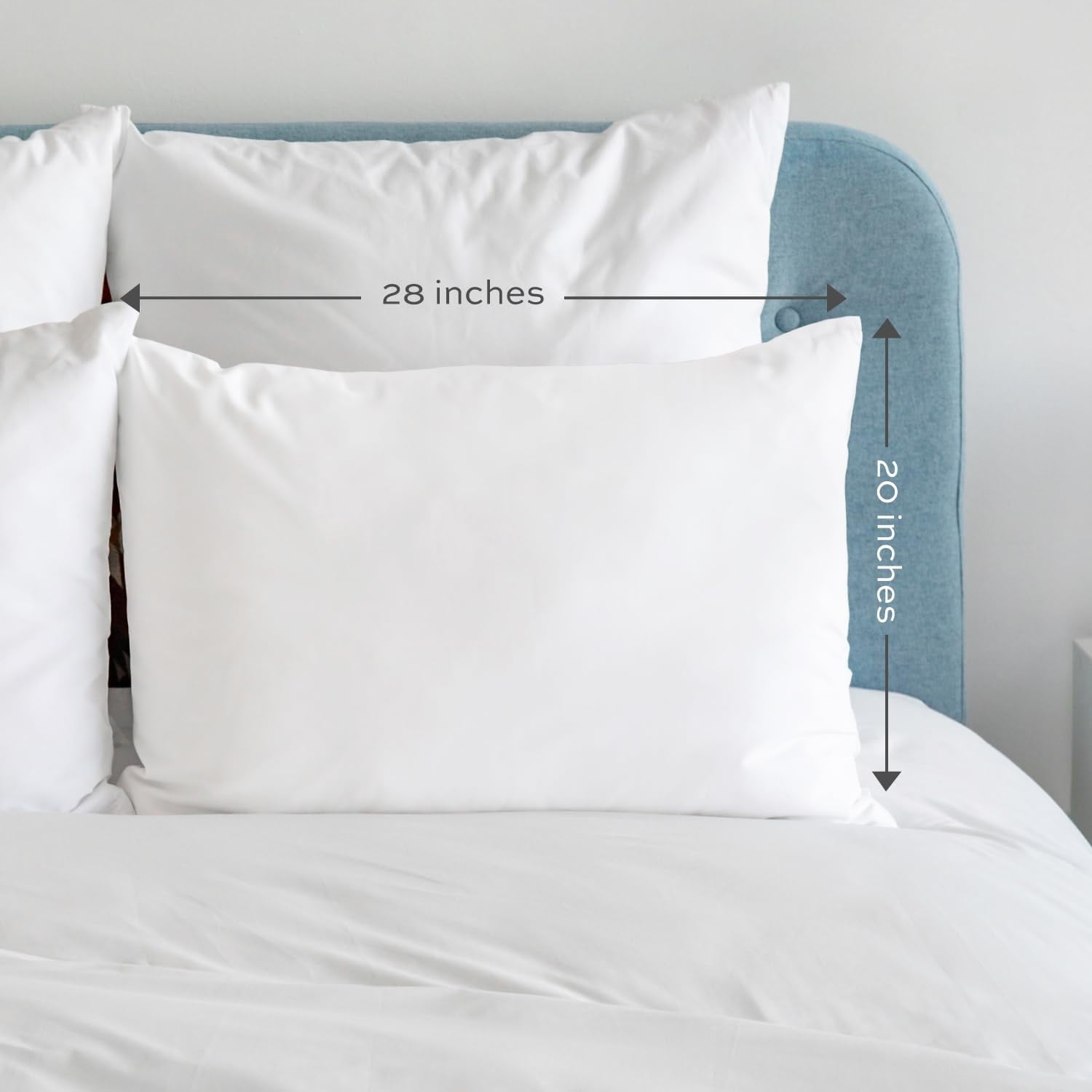 Fluffy Shredded Bed Pillows for Sleeping 2 Pc Set, Queen Size Pillow Side Sleeper Set, Down Alternative Luxury Hotel Soft Pillow 28x2... - Hotel Quality Plush Sleeping Pillows Detail