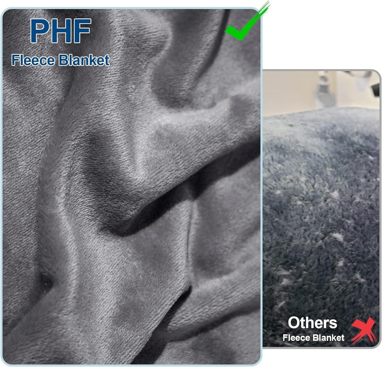 Reversible Sherpa Fleece Throw Blanket, Fuzzy Soft Lightweight Blankets for Bed, Sofa, Suitable for All Season, Grey, 50x60 inches - Cozy Fleece Throw Blanket for Couch & Bed Detail